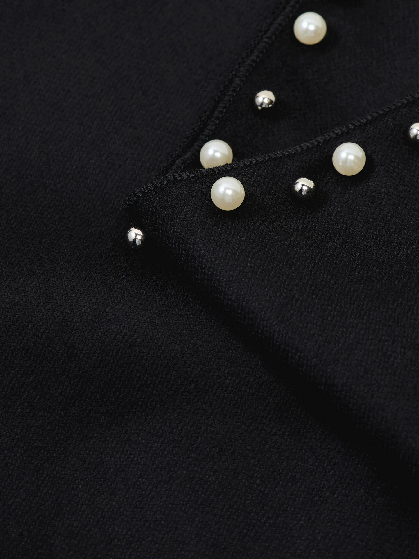 Pearl and Stud Border Scarf Black - Image 3