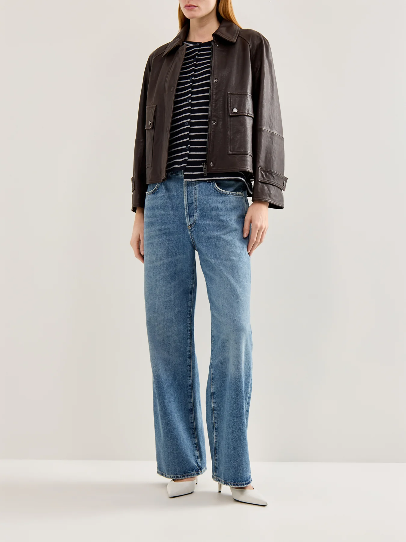 Asymmetric Stripe Cardigan Navy - Image 2