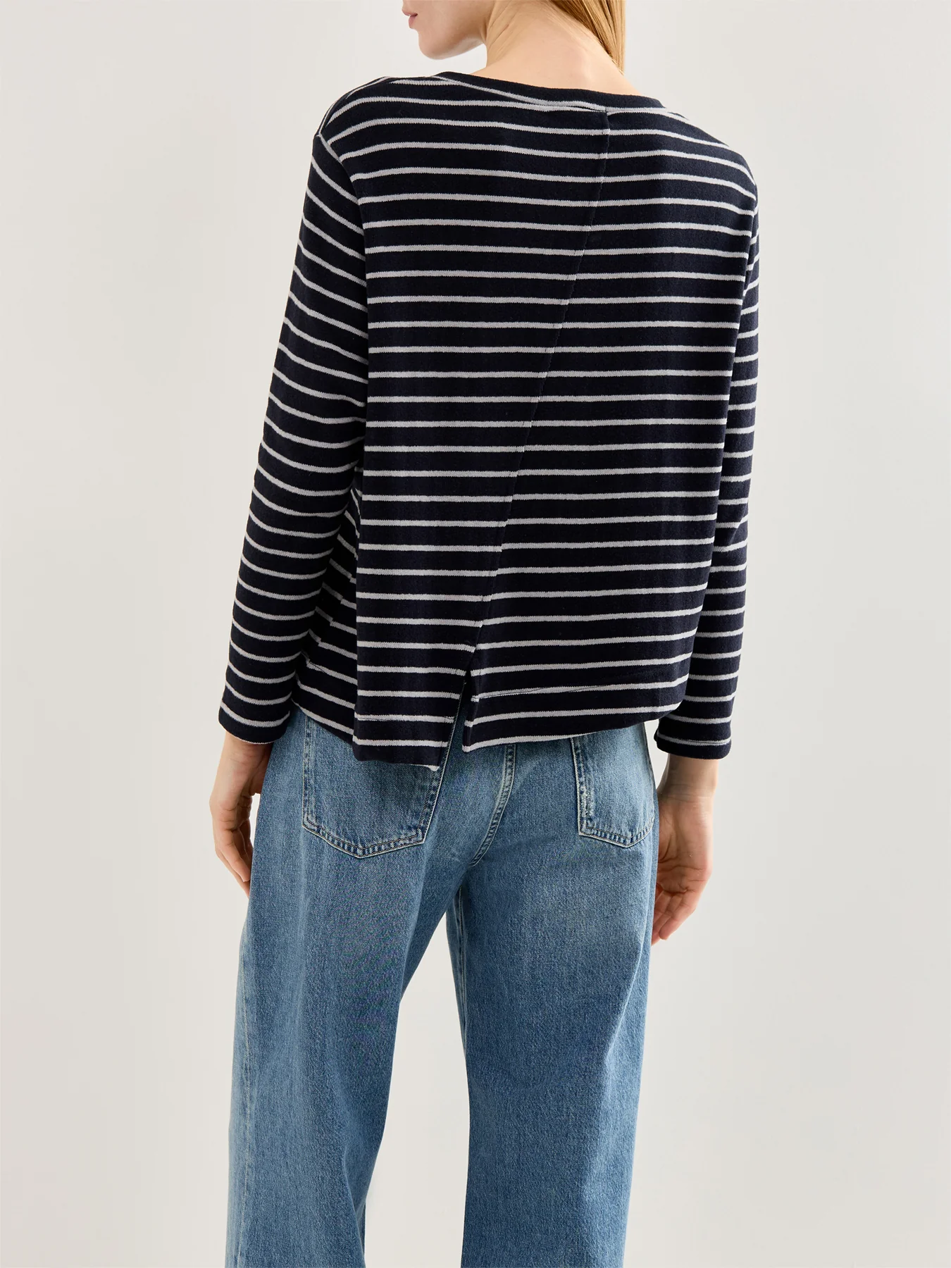 Asymmetric Stripe Cardigan Navy - Image 5