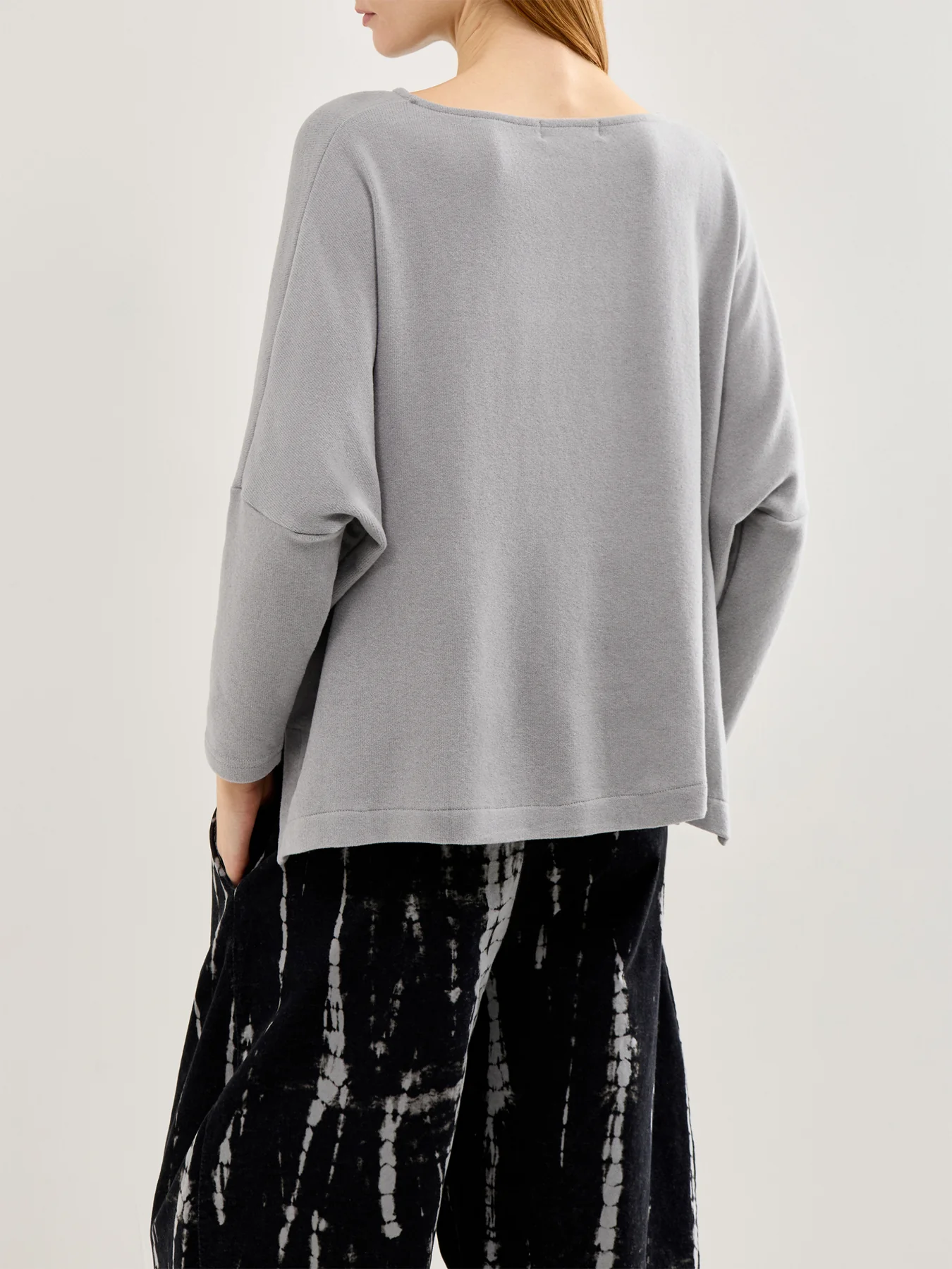 Boat Neck Knit Top Light Grey - Image 5