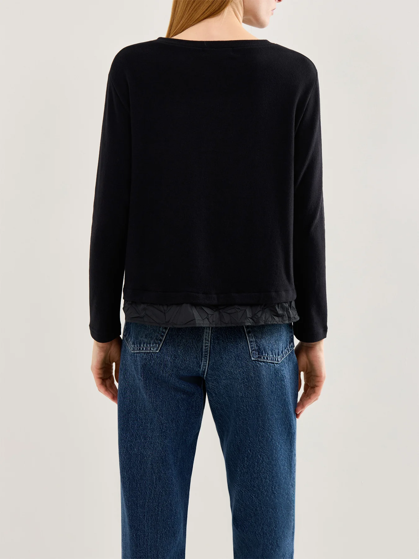 Button Through Cardigan with Taffeta Trim Black - Image 5