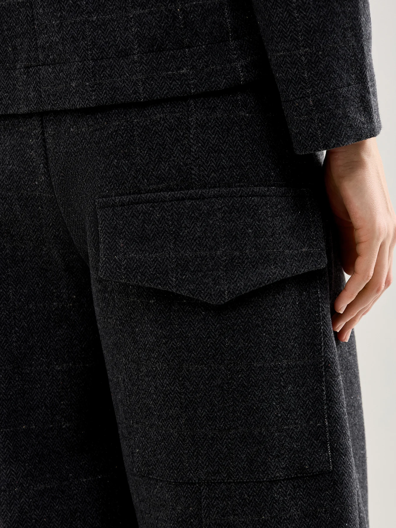 Herringbone Trousers Grey - Image 3
