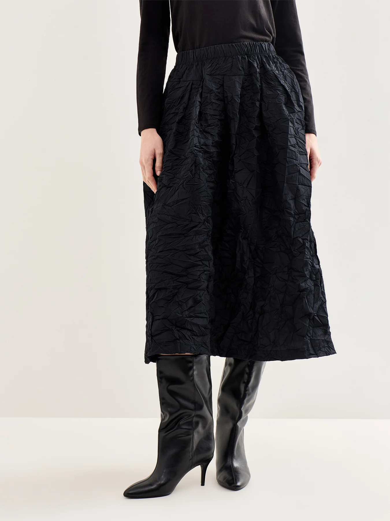 Taffeta Maxi Skirt Black - Image 4