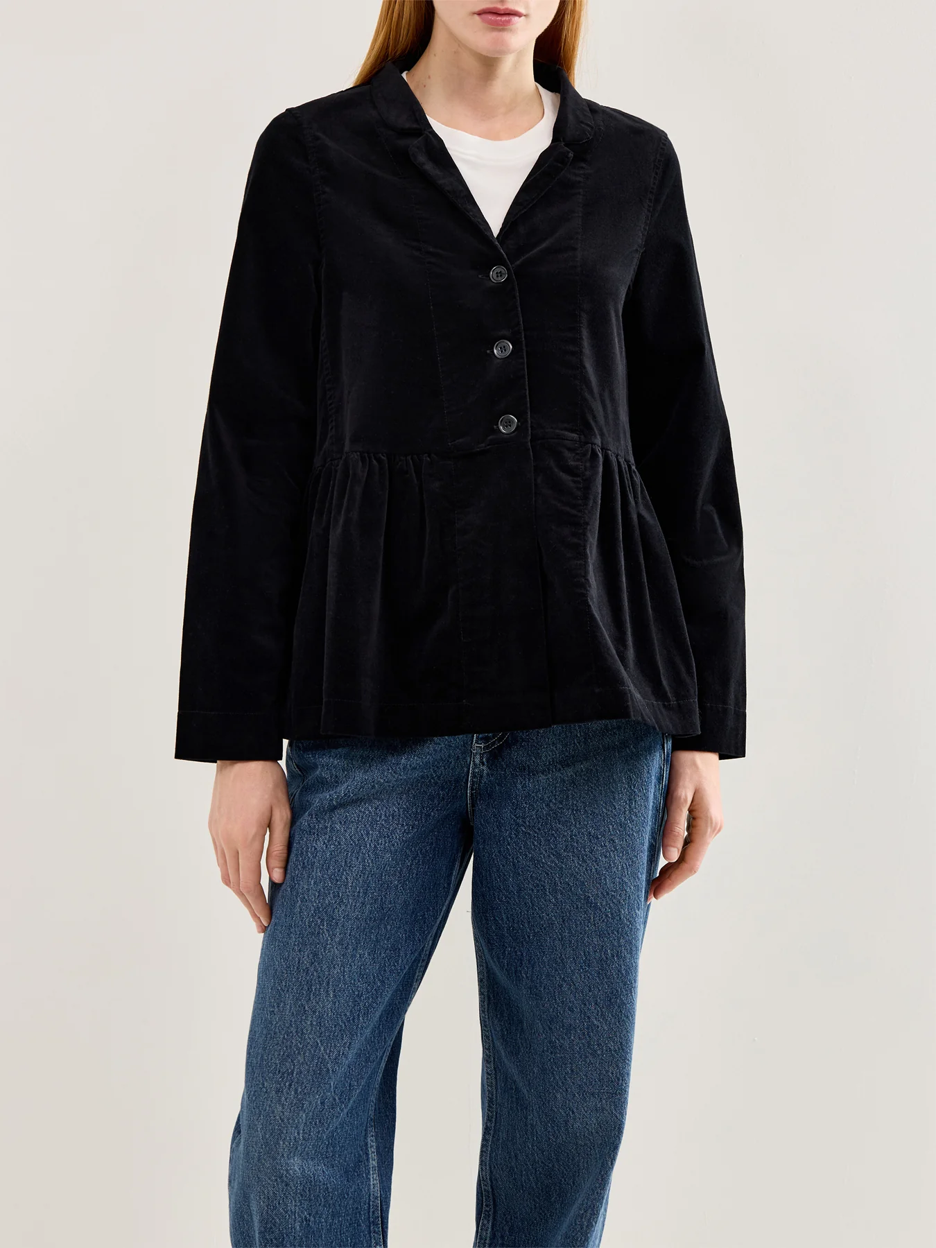 Velvet Peplum Blazer Black - Image 4