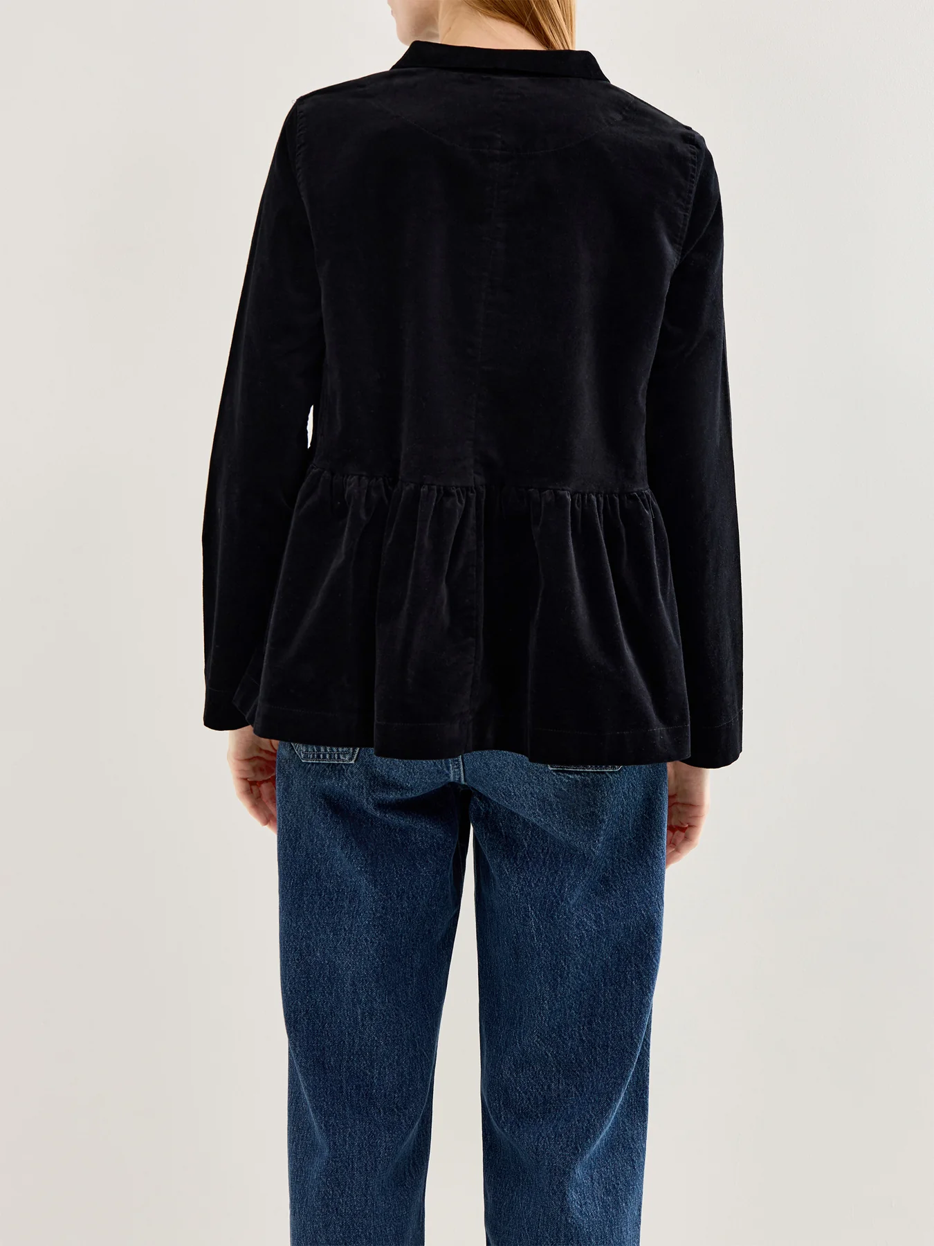 Velvet Peplum Blazer Black - Image 5