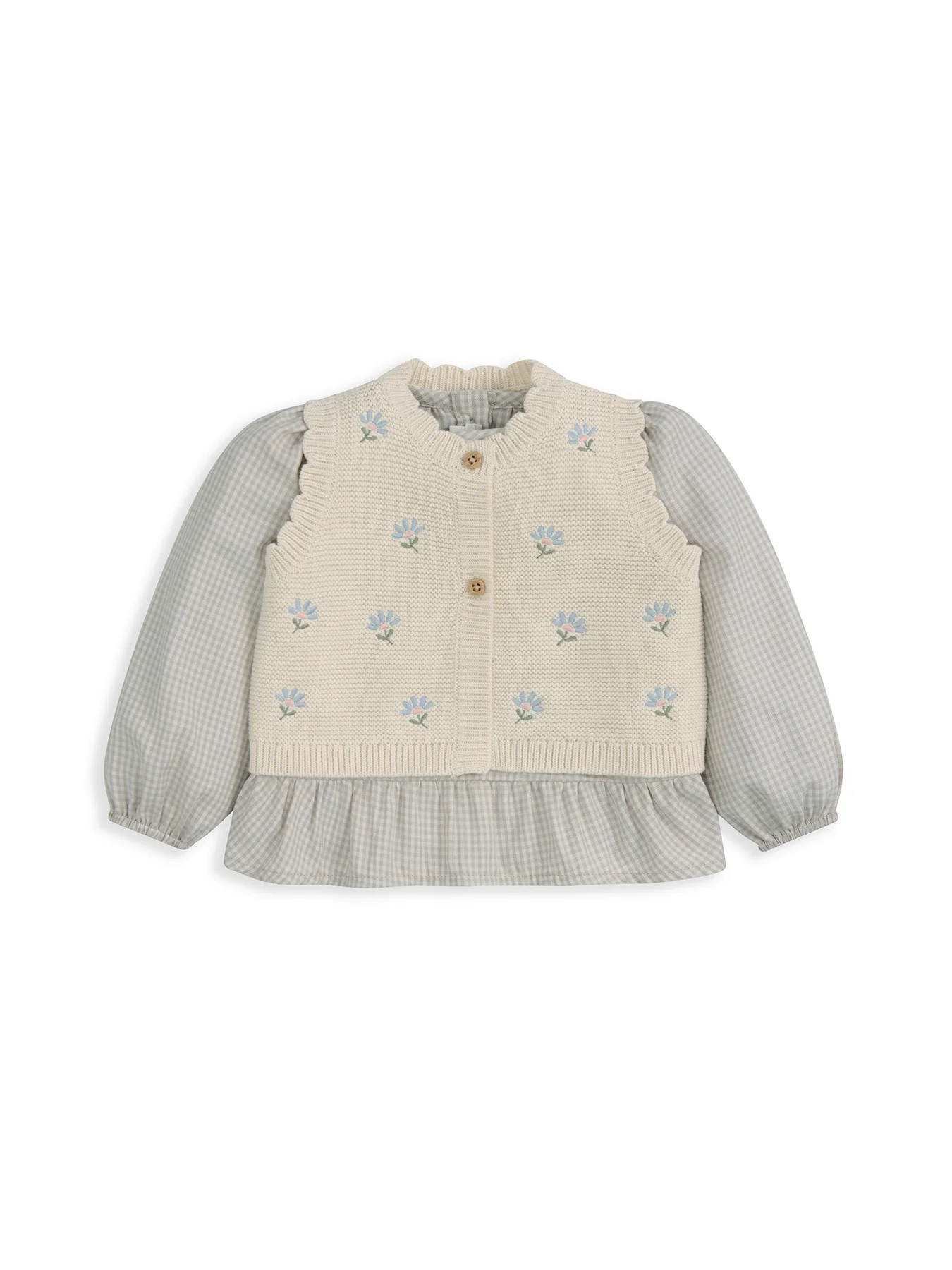 Baby Waistcoat and Top Set Cream