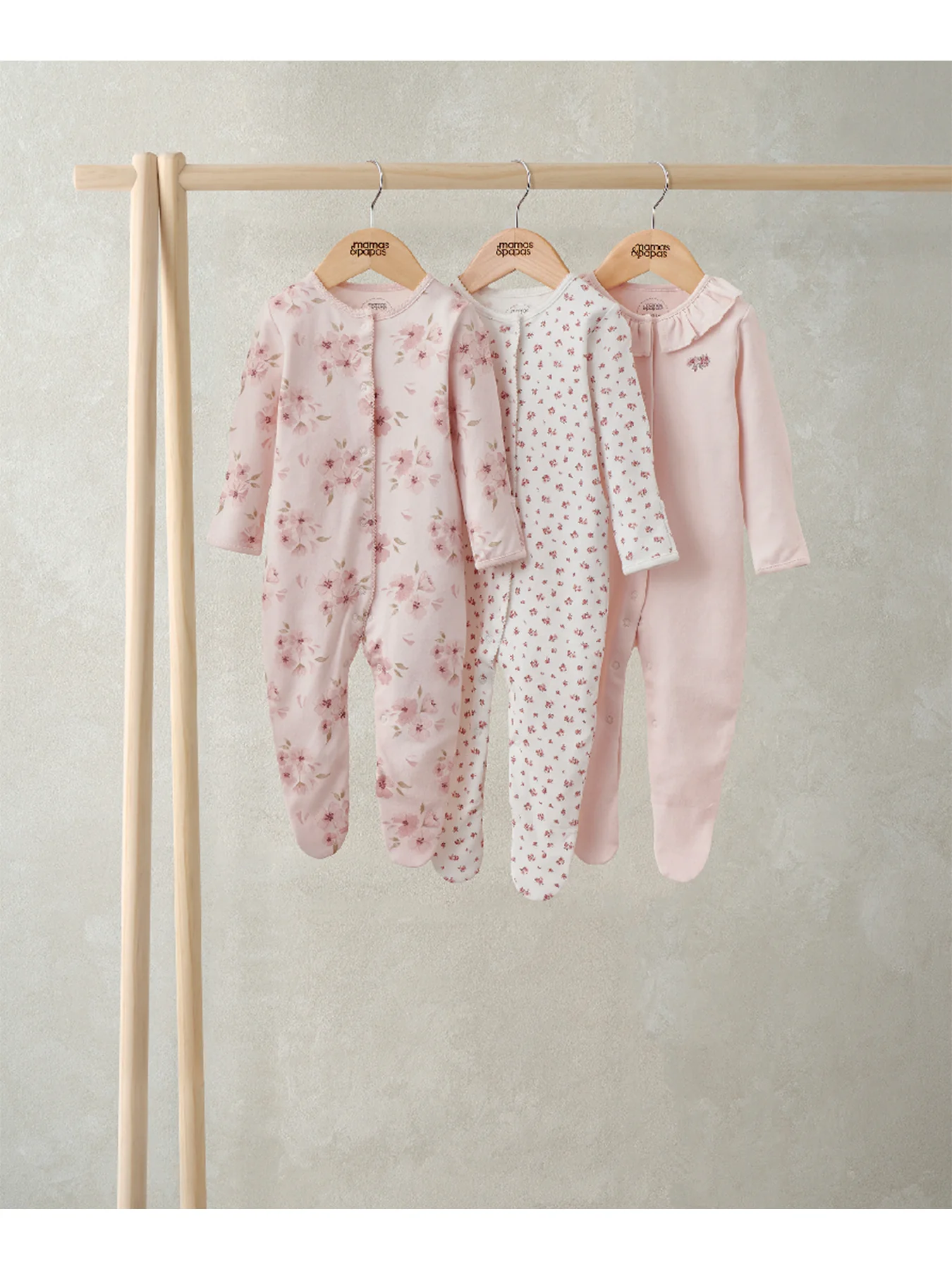 Baby Watercolour Short Sleeve Bodysuits 3 Pack Pink - Image 2