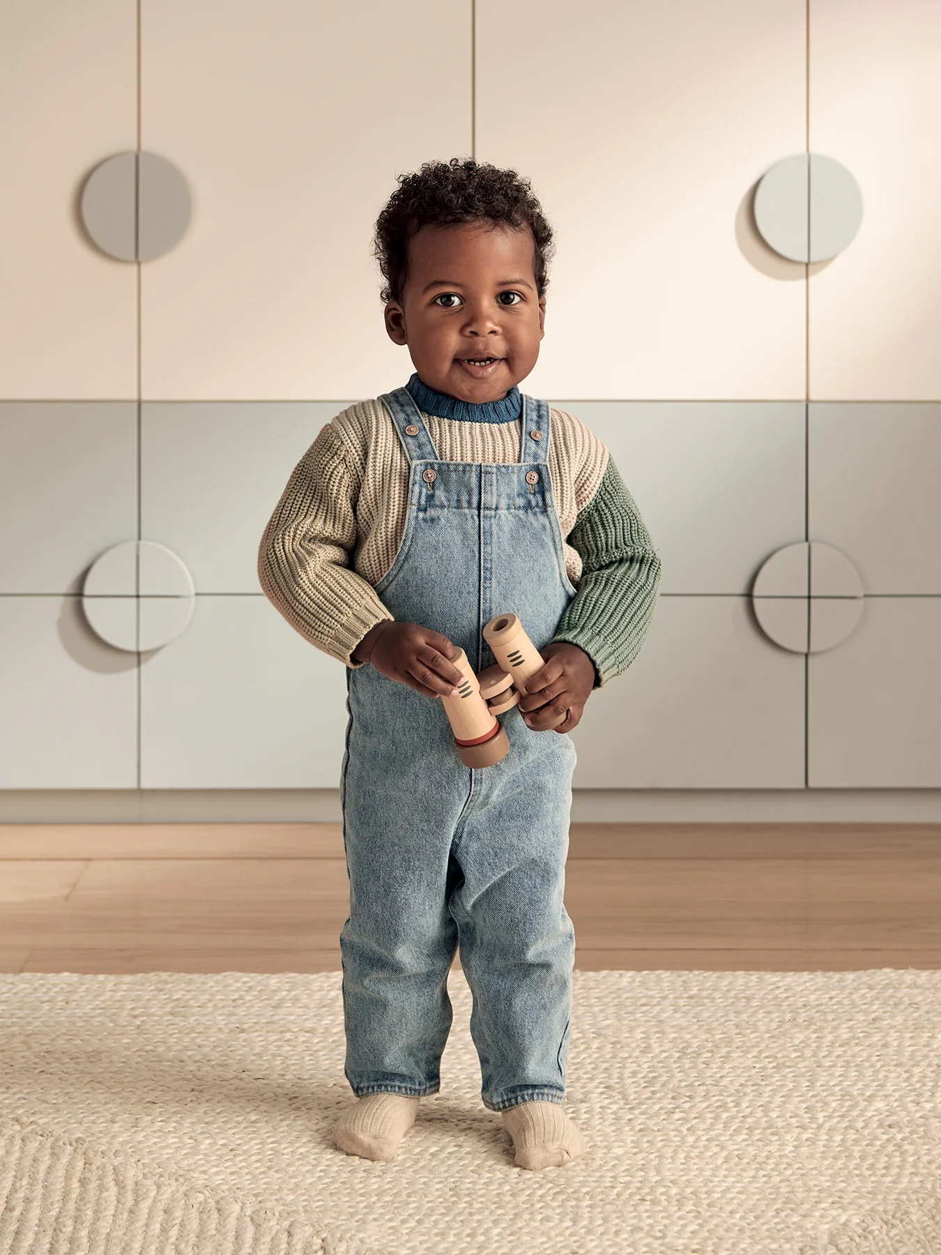 Baby Denim Dungaree Blue - Image 3