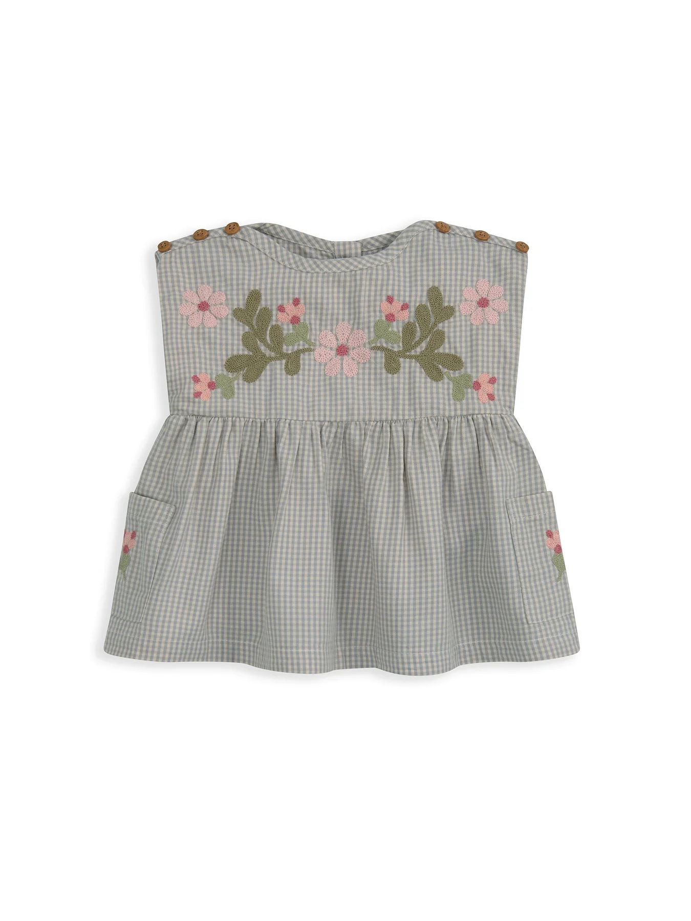 Baby Gingham Two Piece Set Grey - Image 3