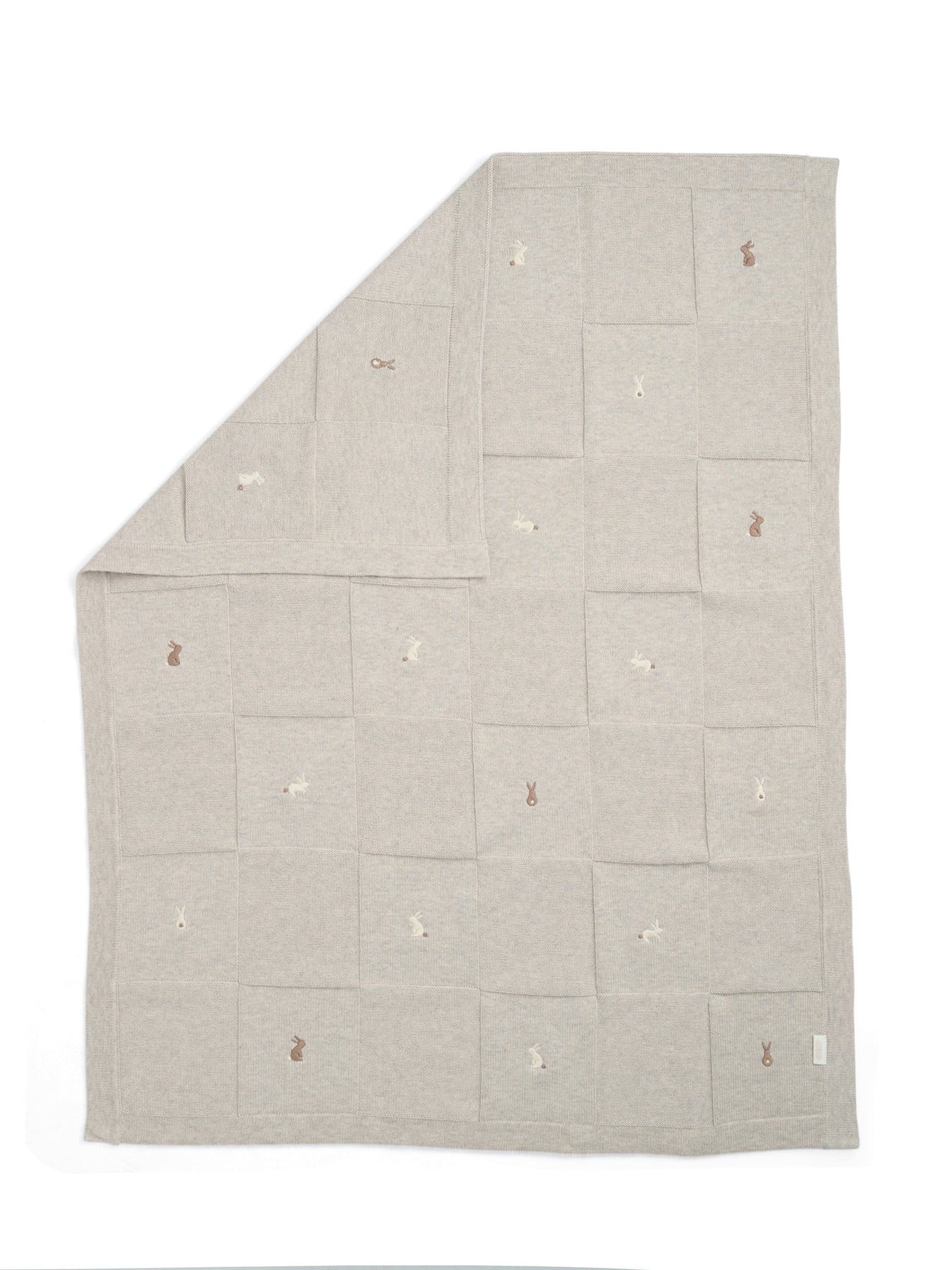 Knitted Blanket Bunny Grey - Image 3