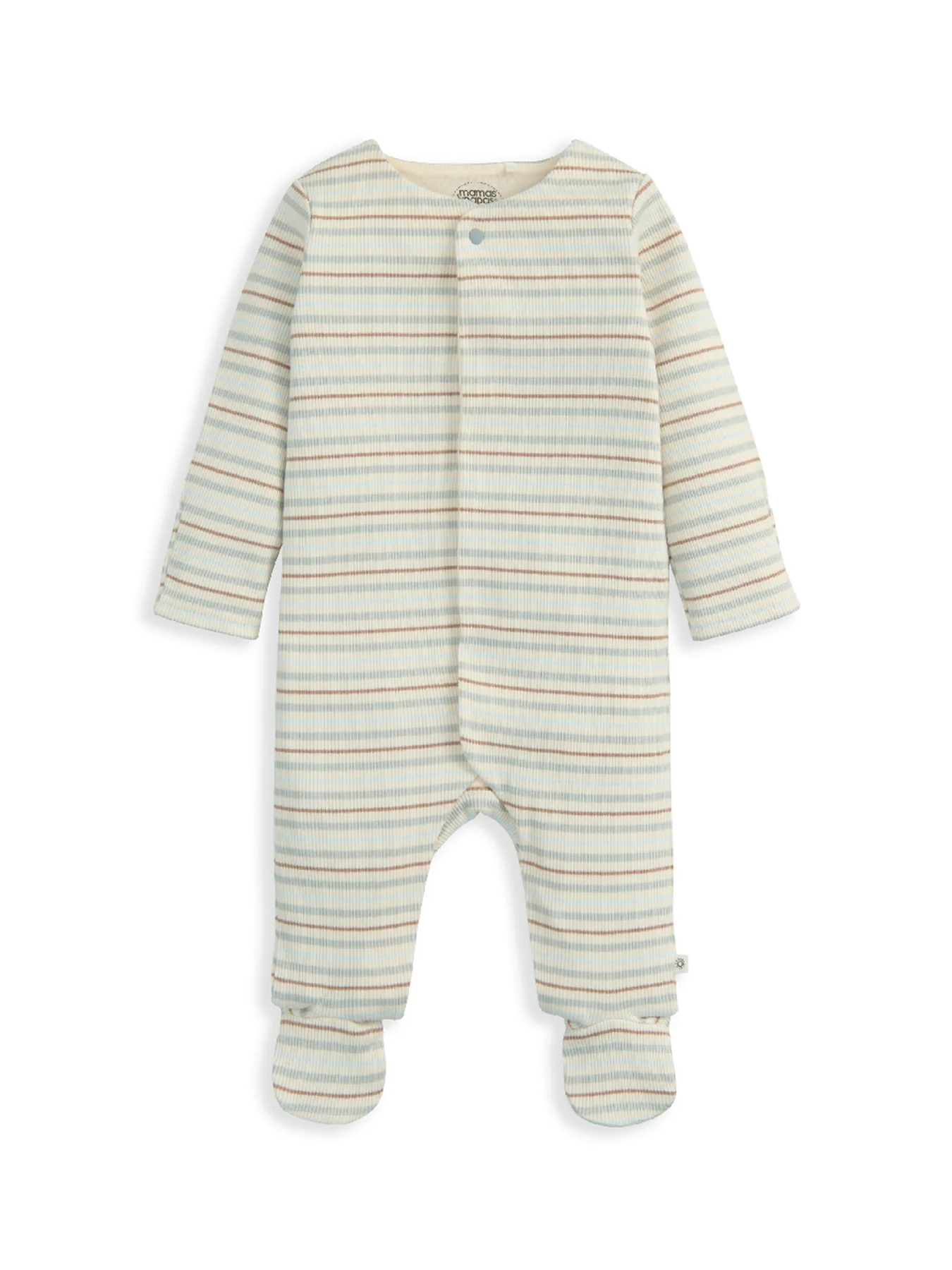 Baby Rib Stripe All-In-One Grey