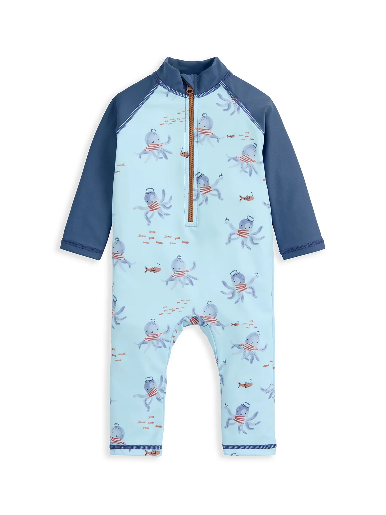 Baby Squid Print Rashsuit Blue