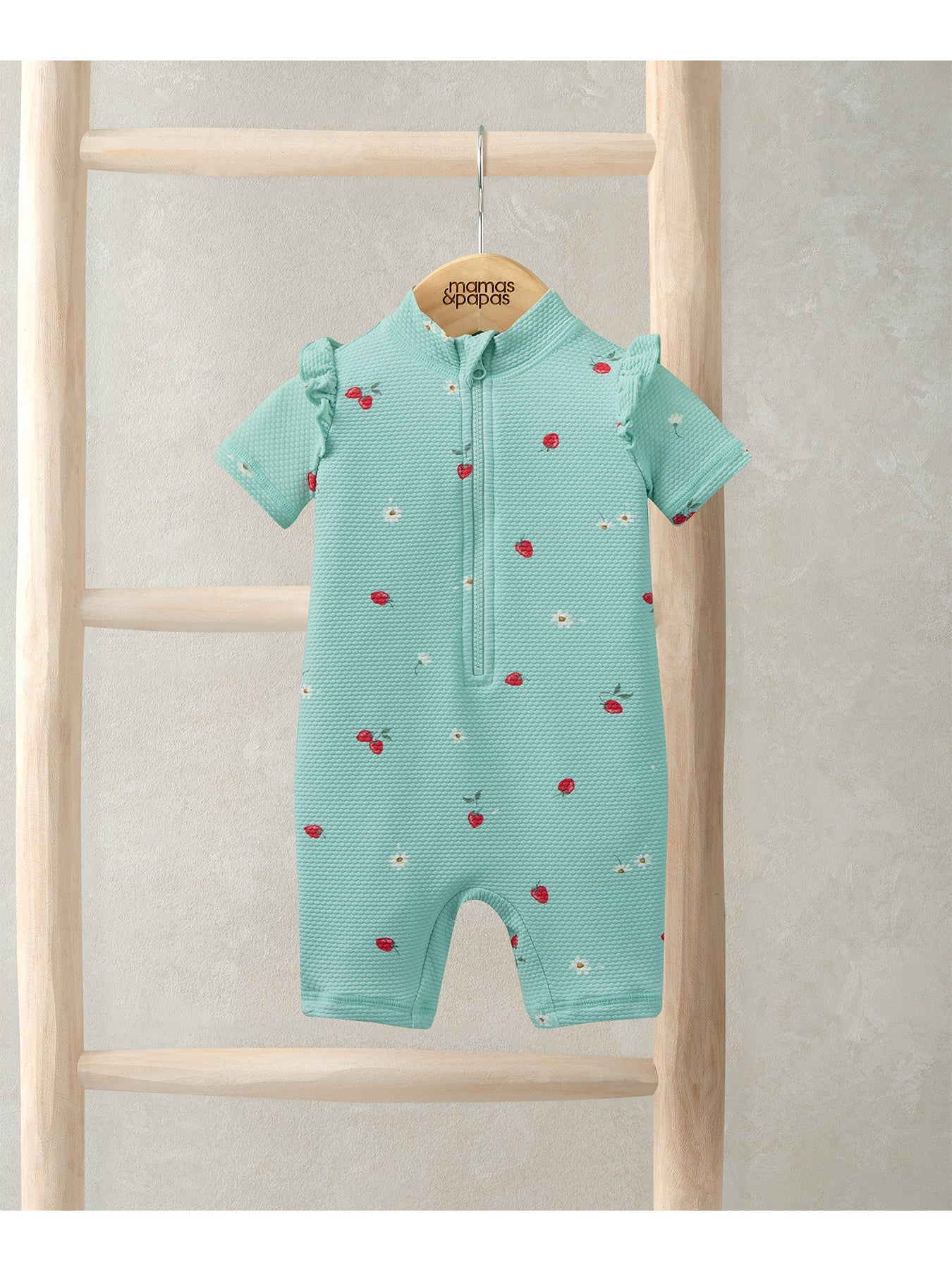 Baby Strawberry Print Rashsuit Blue - Image 2