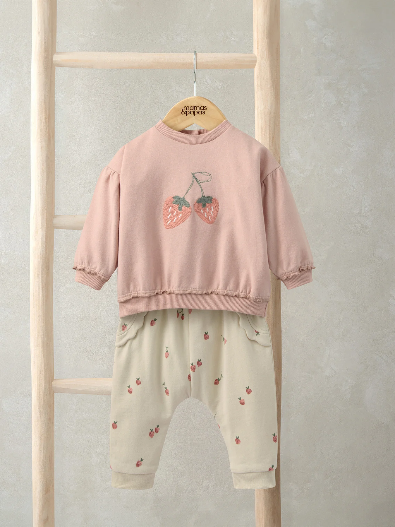 Baby Sweatshirt and Jogger Set Pink - Image 2