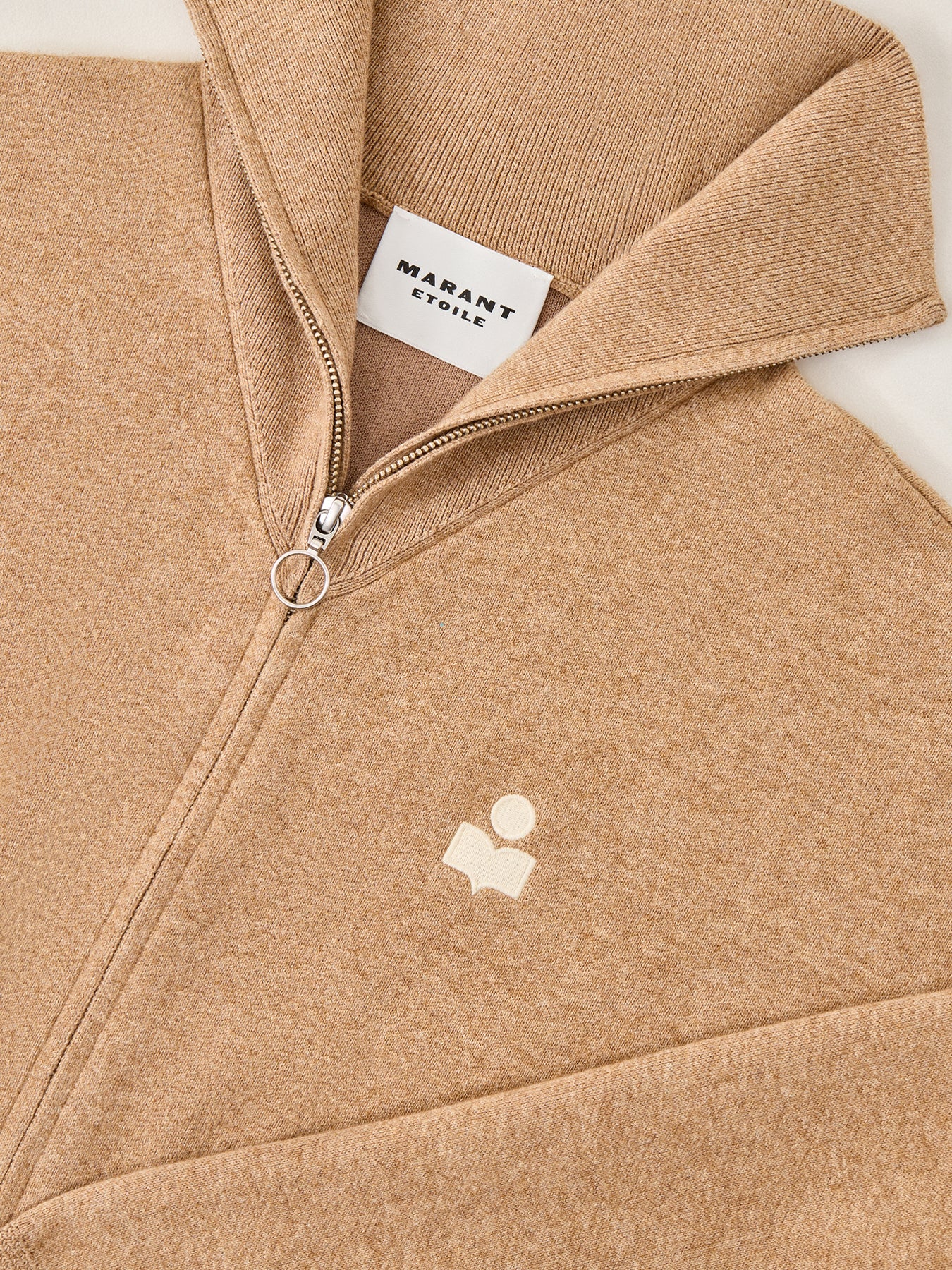 Axelle High Neck Zip Knit Camel - Image 3