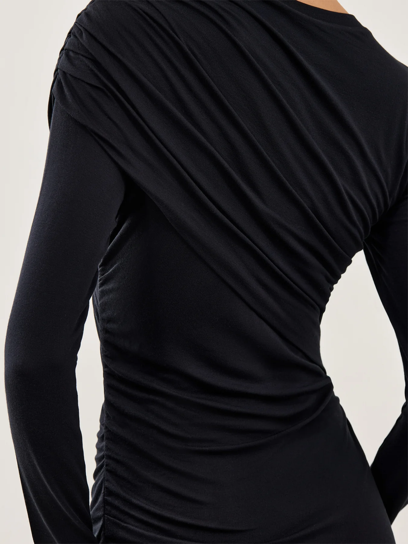 Denise Draped Mini Dress Black - Image 3