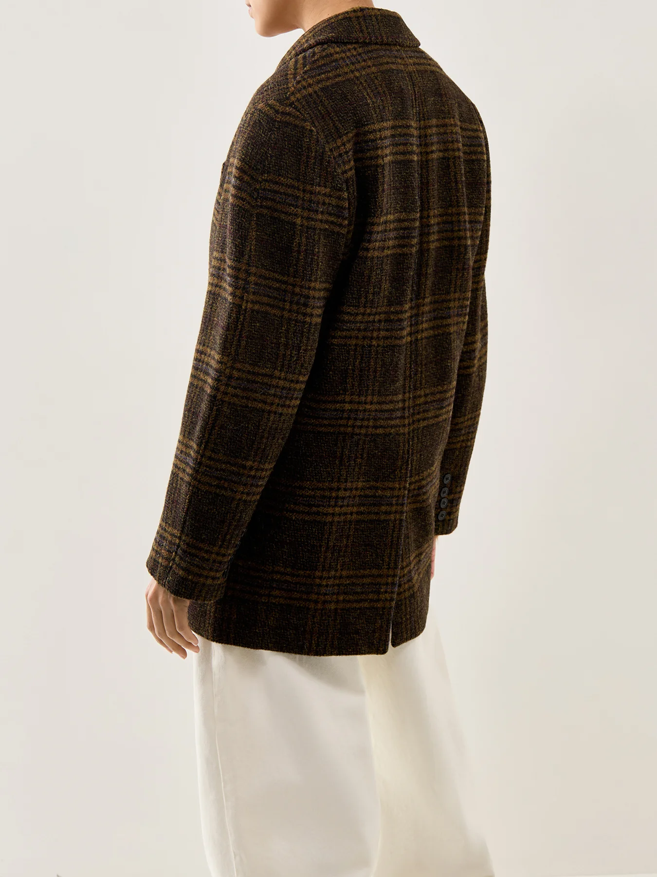 Gesina Checked Blazer Khaki - Image 5