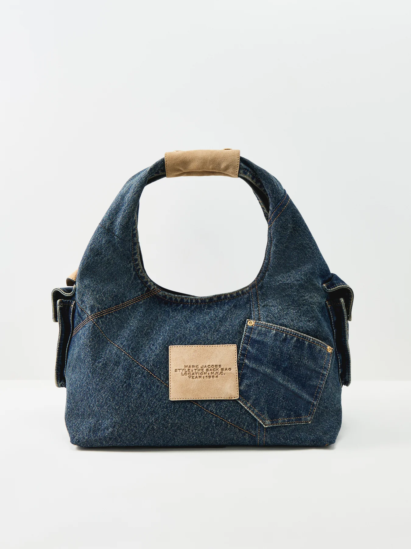 Medium Denim Tote Bag Blue - Image 3