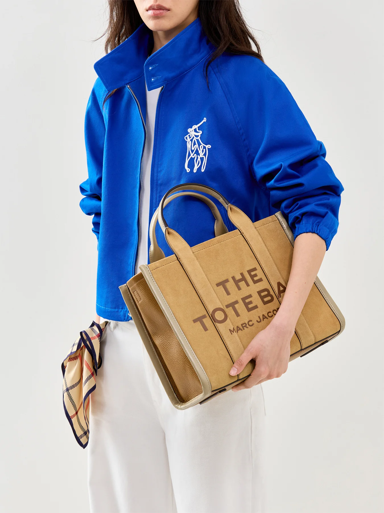 Medium Suede Tote Bag Tan - Image 2