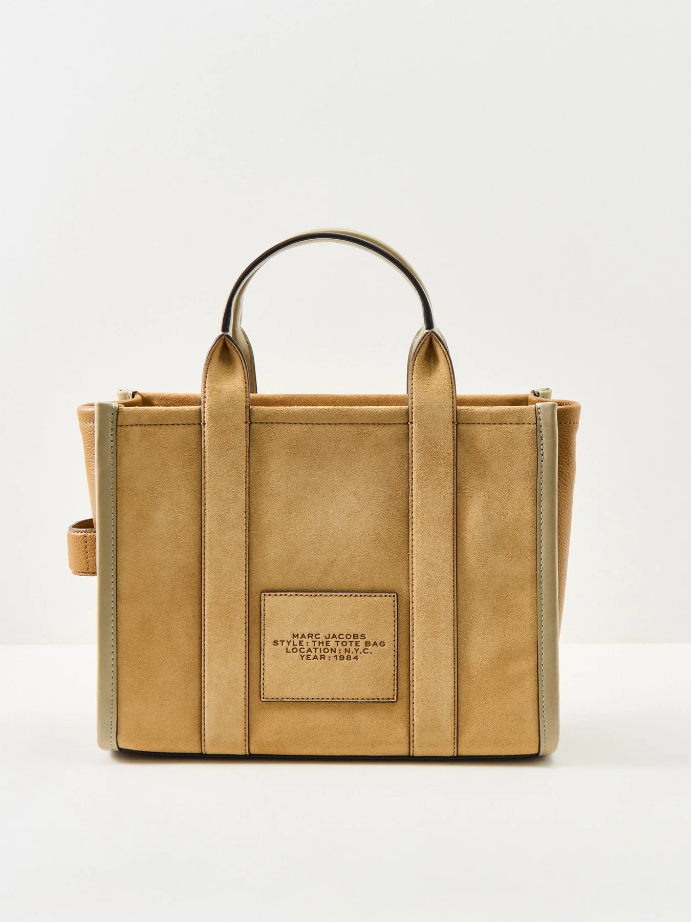 Medium Suede Tote Bag Tan - Image 3