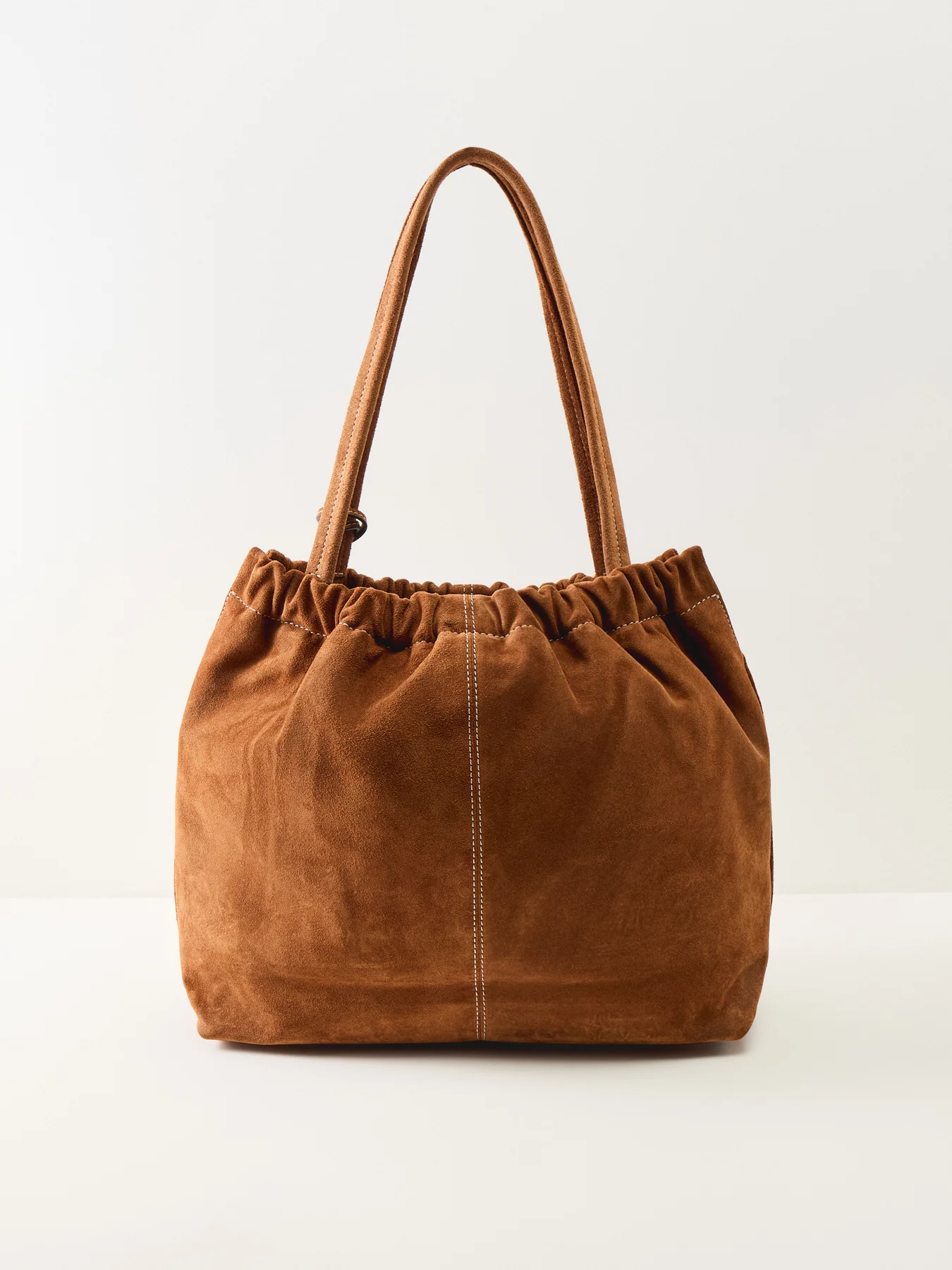 Suede Cristina Tote Bag Tan - Image 3