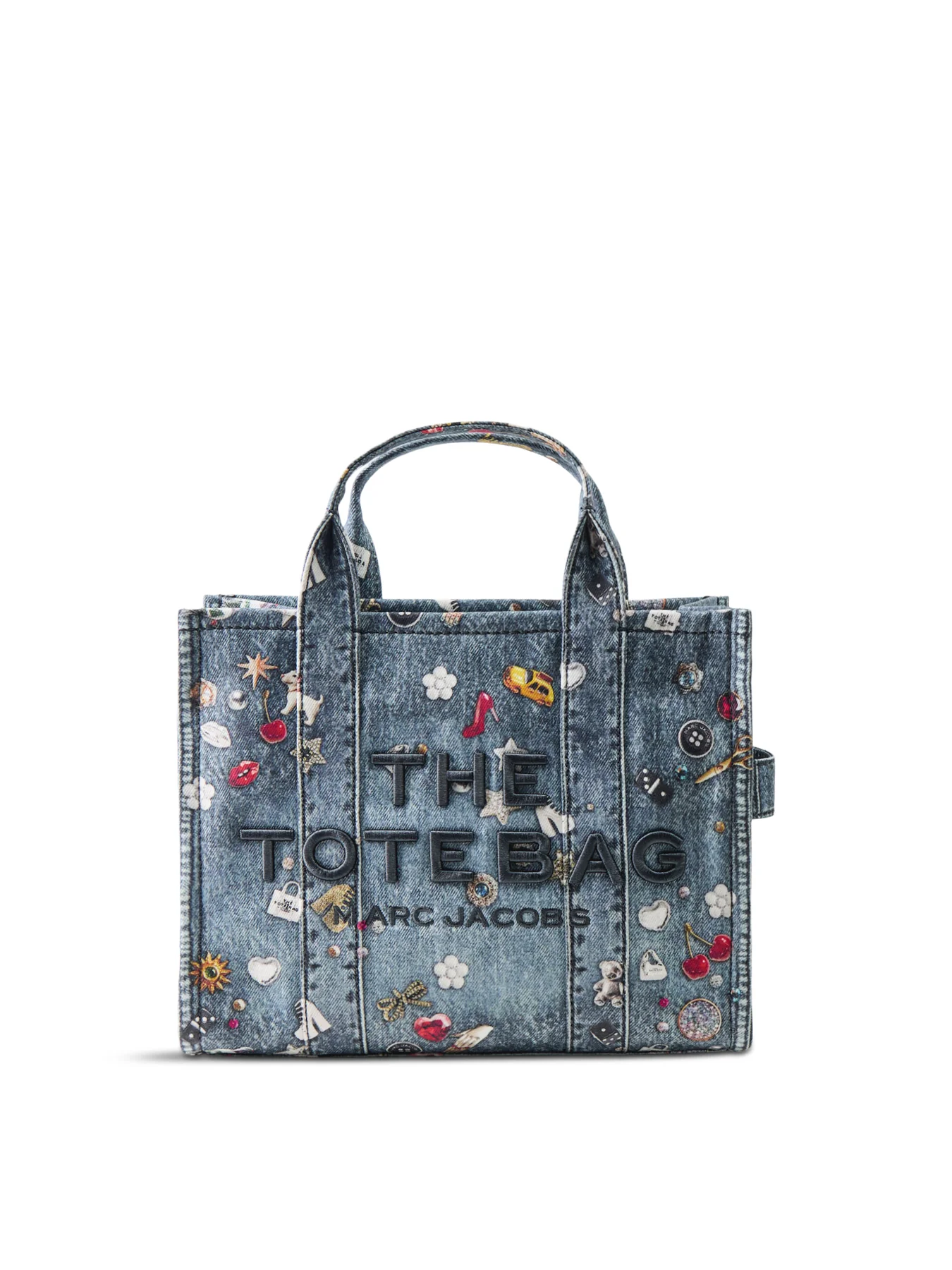 Trompe L’Oeil Trinket Canvas Medium Tote Bag Blue
