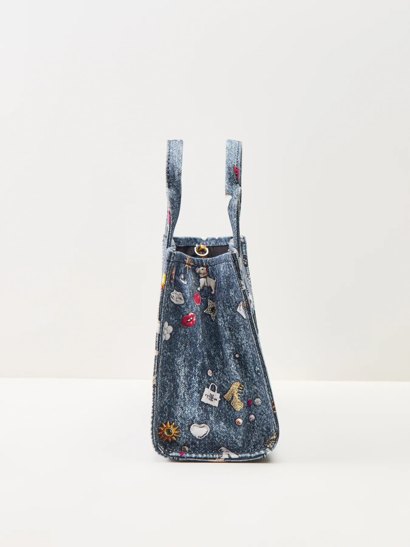 The Trompe Loeil Trinket Canvas Small Tote Bag Blue - Image 4