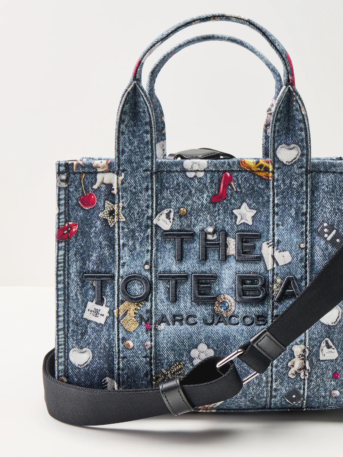 The Trompe Loeil Trinket Canvas Small Tote Bag Blue - Image 5