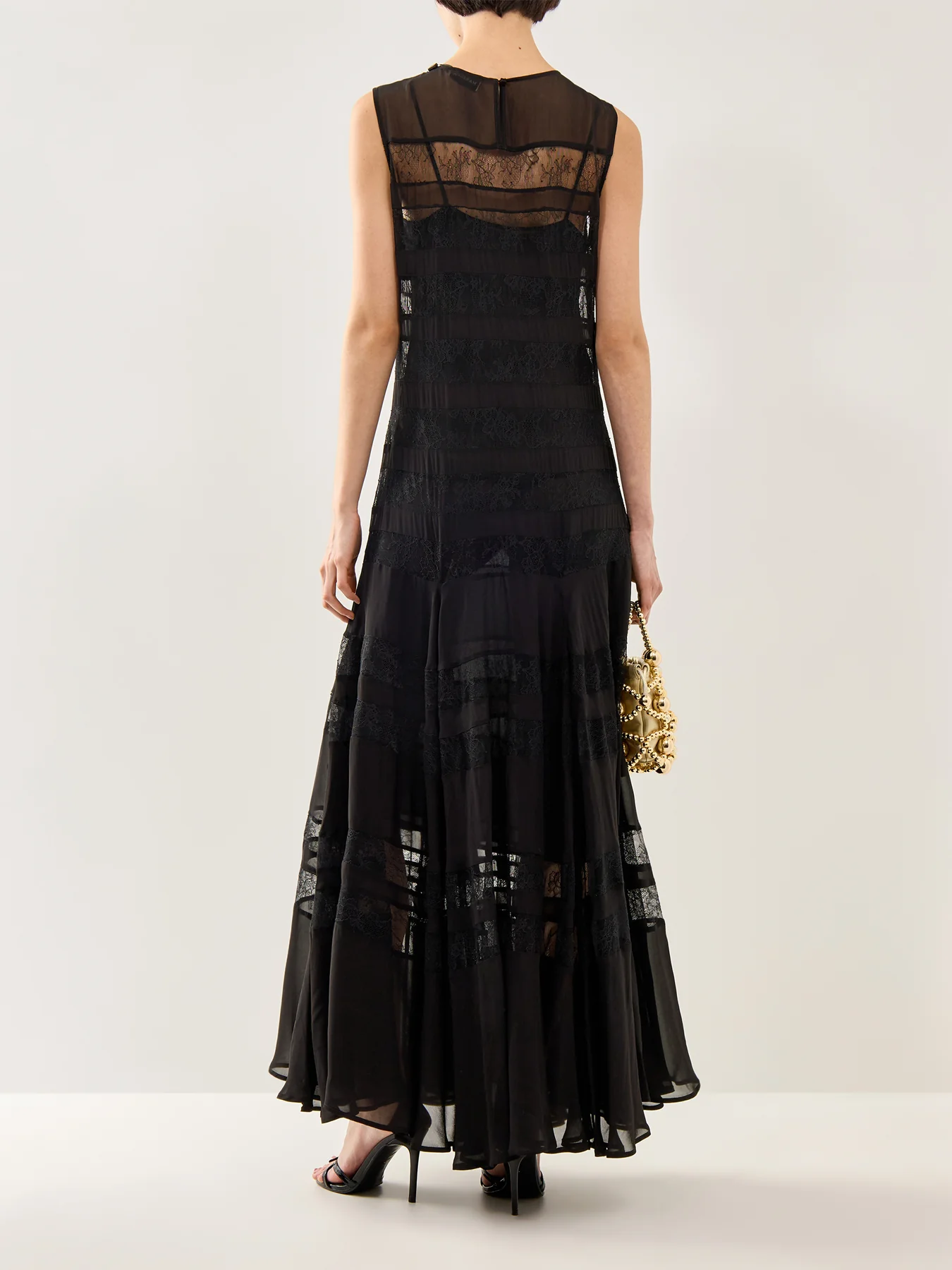 Gessy Lace Insert Maxi Dress Navy - Image 5