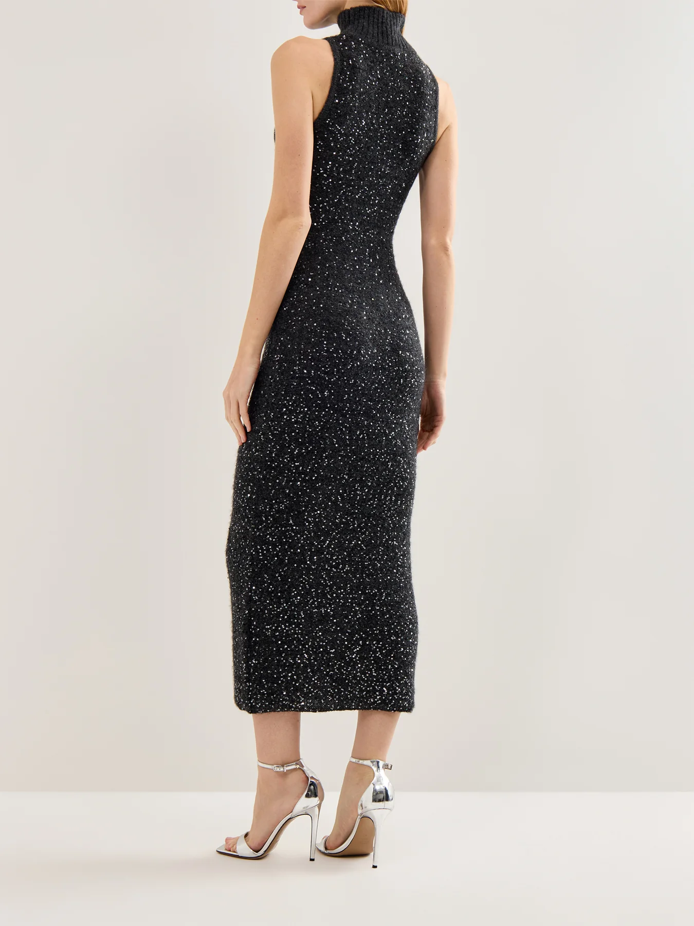 Ilsa Sequin Midi Dress Grey - Image 5