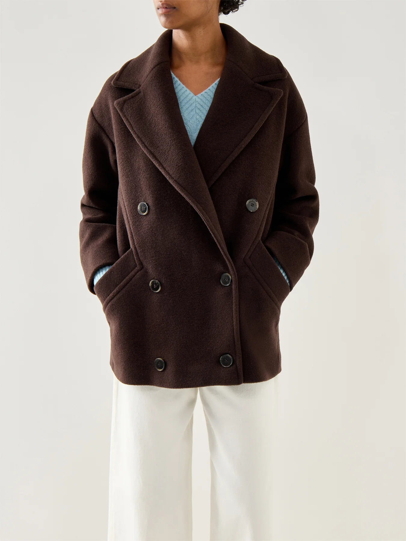 Sport Oggeri Short Double Breasted Coat Black - Image 4