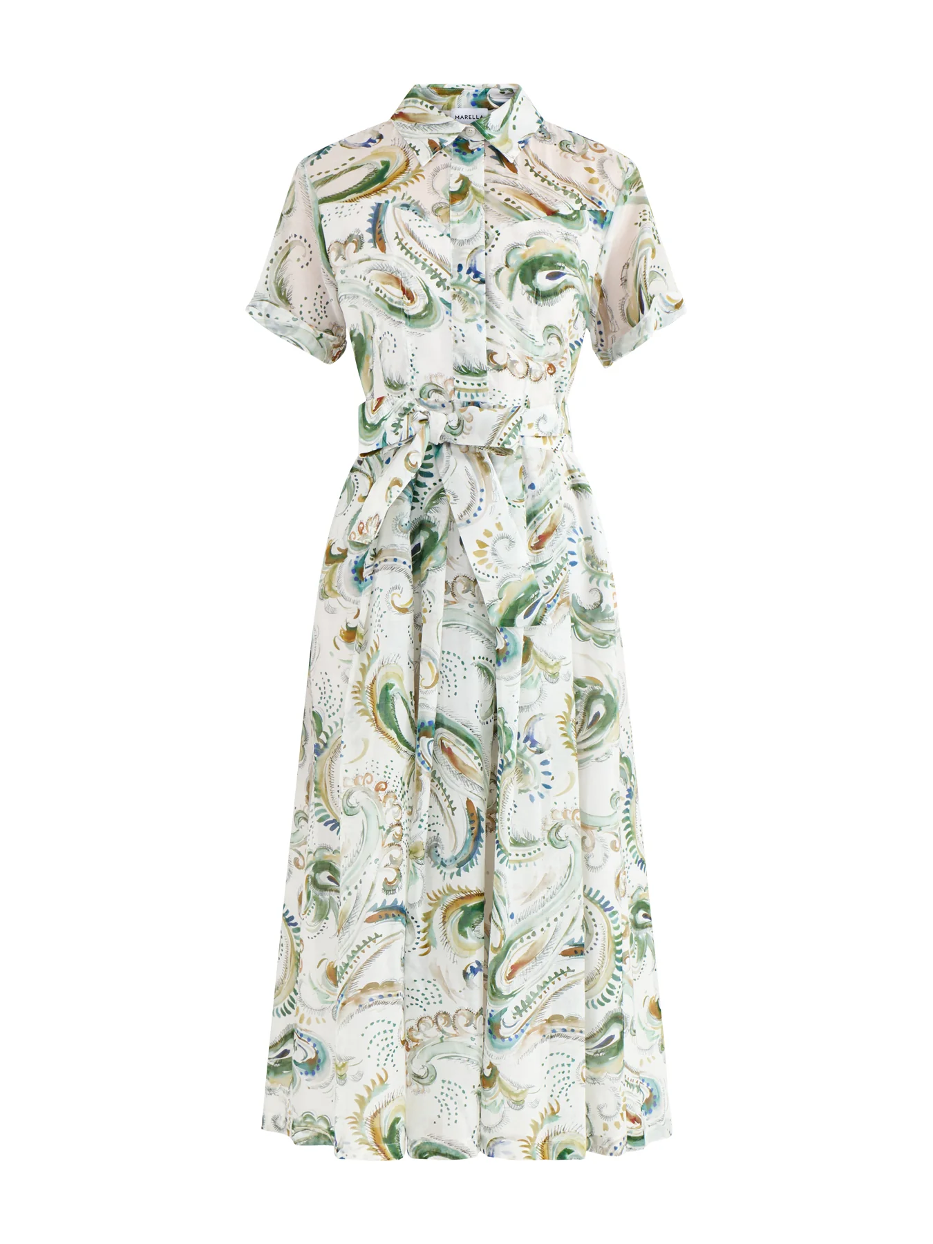 Galli Cotton Silk Shirt Dress White