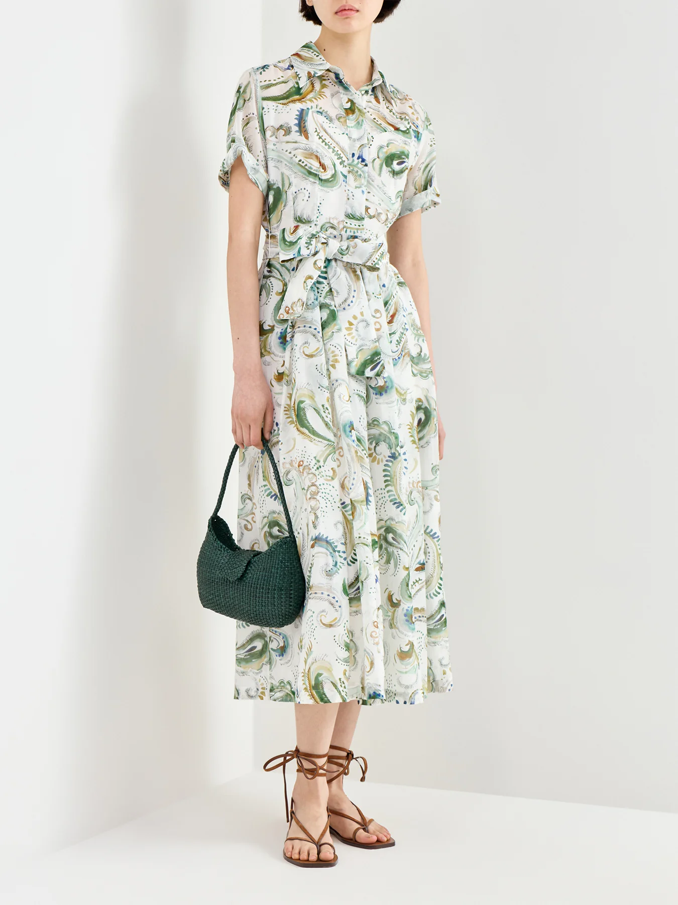 Galli Cotton Silk Shirt Dress White - Image 2