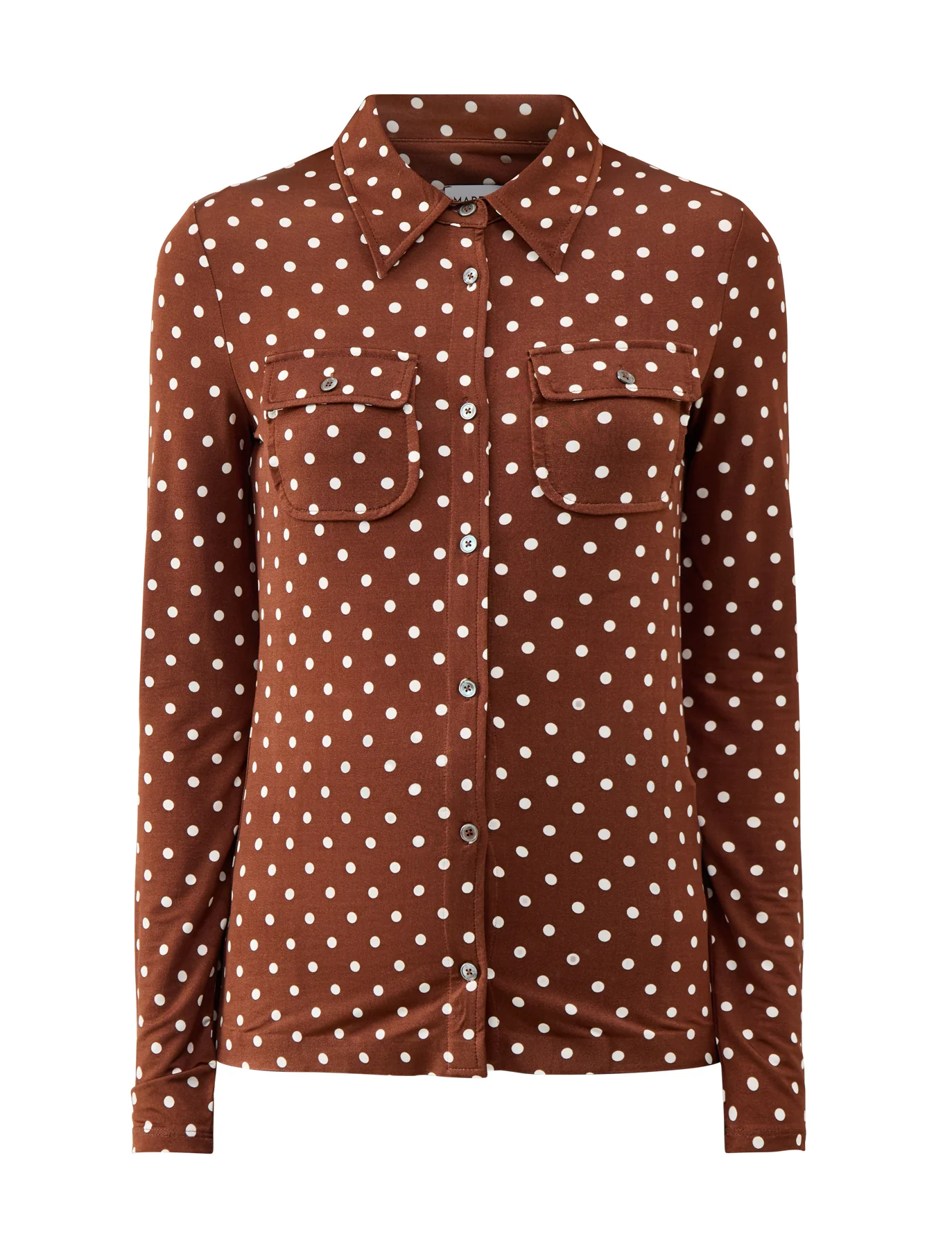 MLS Vinci Button-Neck Sweater Brown