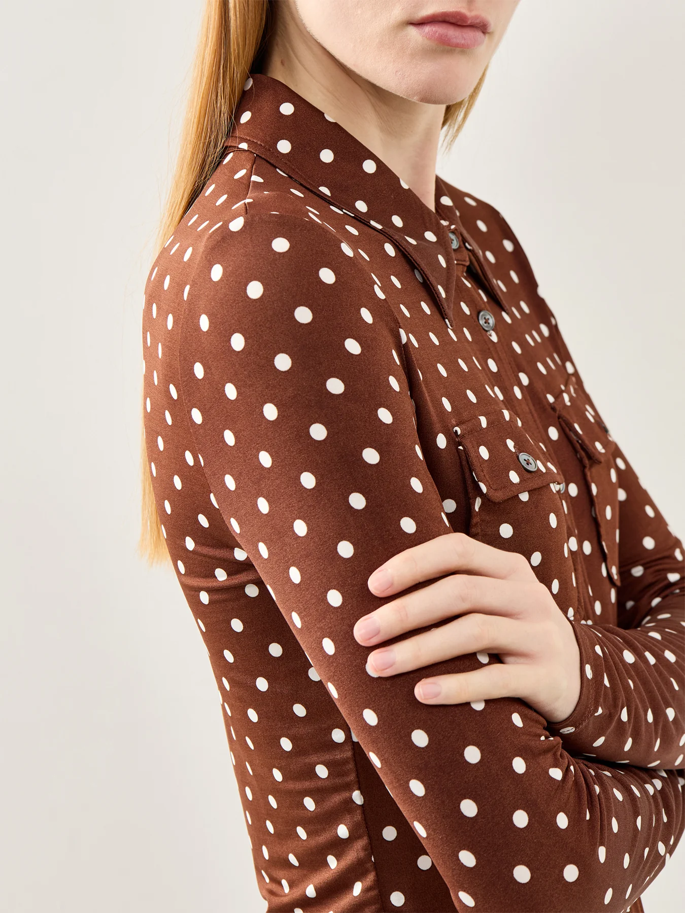MLS Vinci Button-Neck Sweater Brown - Image 3