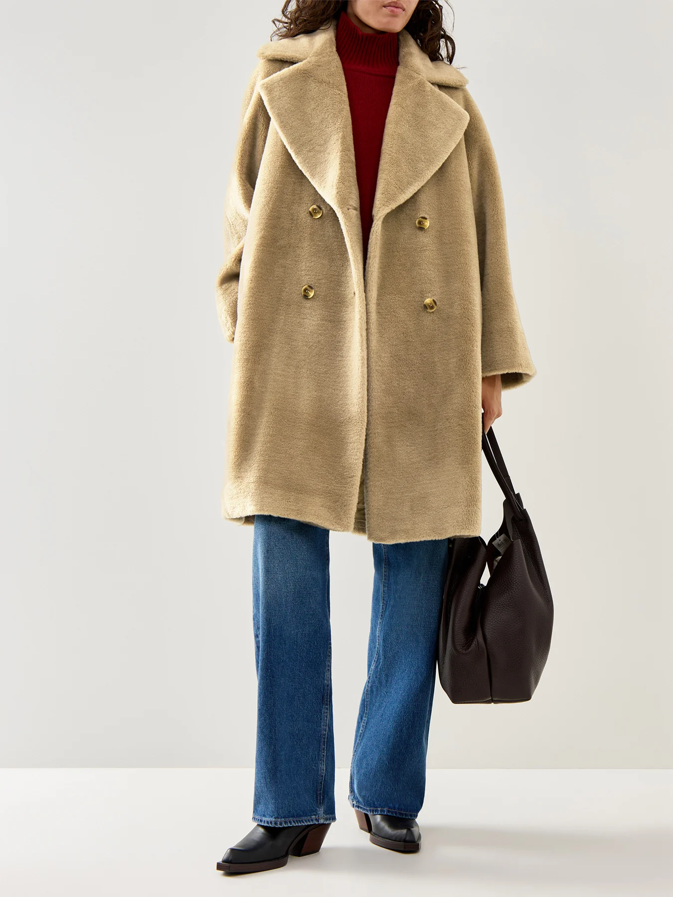 Rosalia Coat Double Breasted Maxi Olive - Image 2
