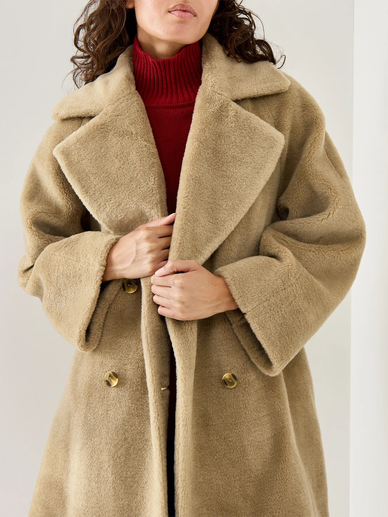 Rosalia Coat Double Breasted Maxi Olive - Image 3
