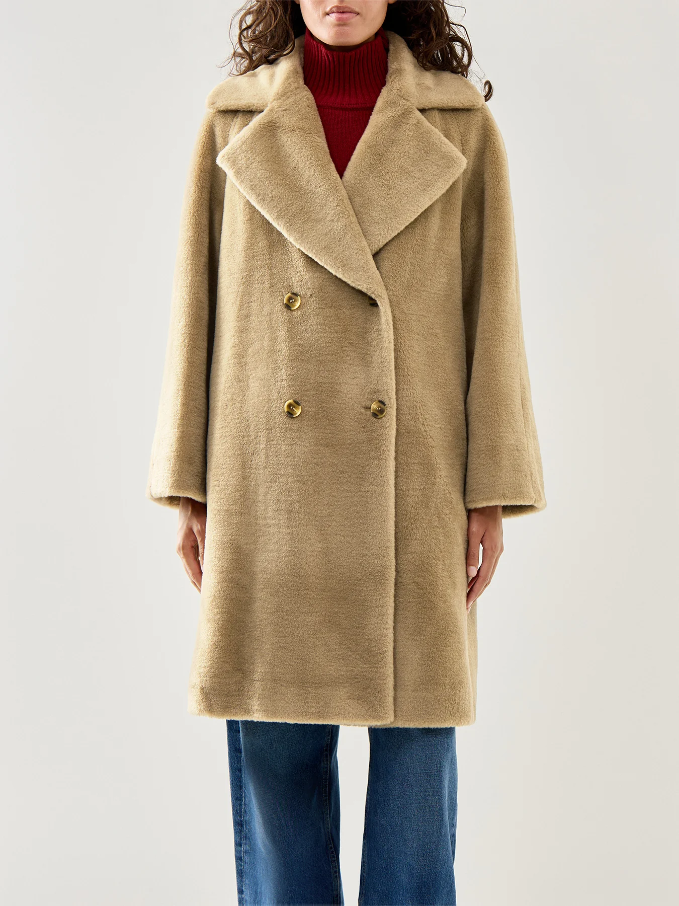 Rosalia Coat Double Breasted Maxi Olive - Image 4