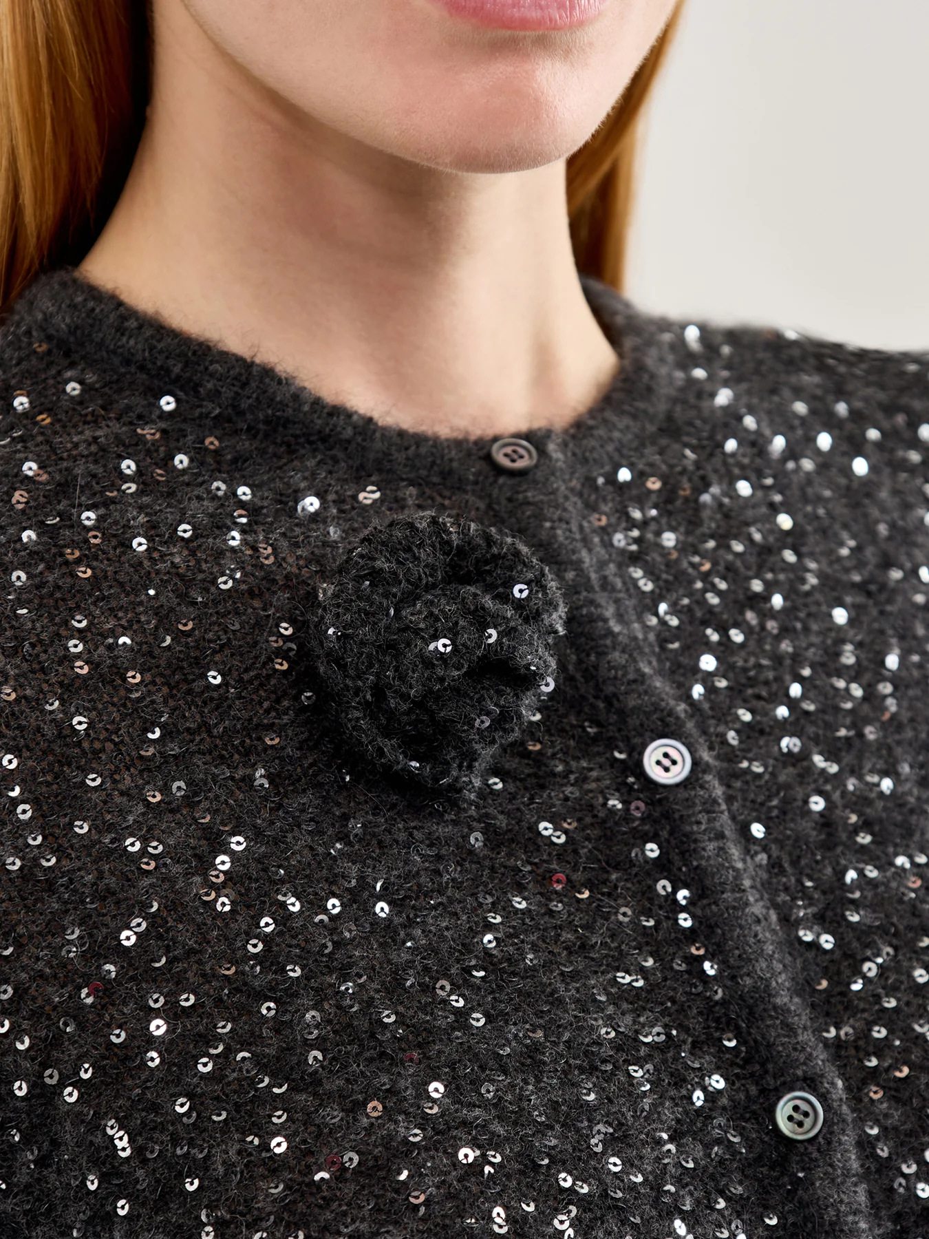 Saba Sequin Cardigan Grey - Image 3