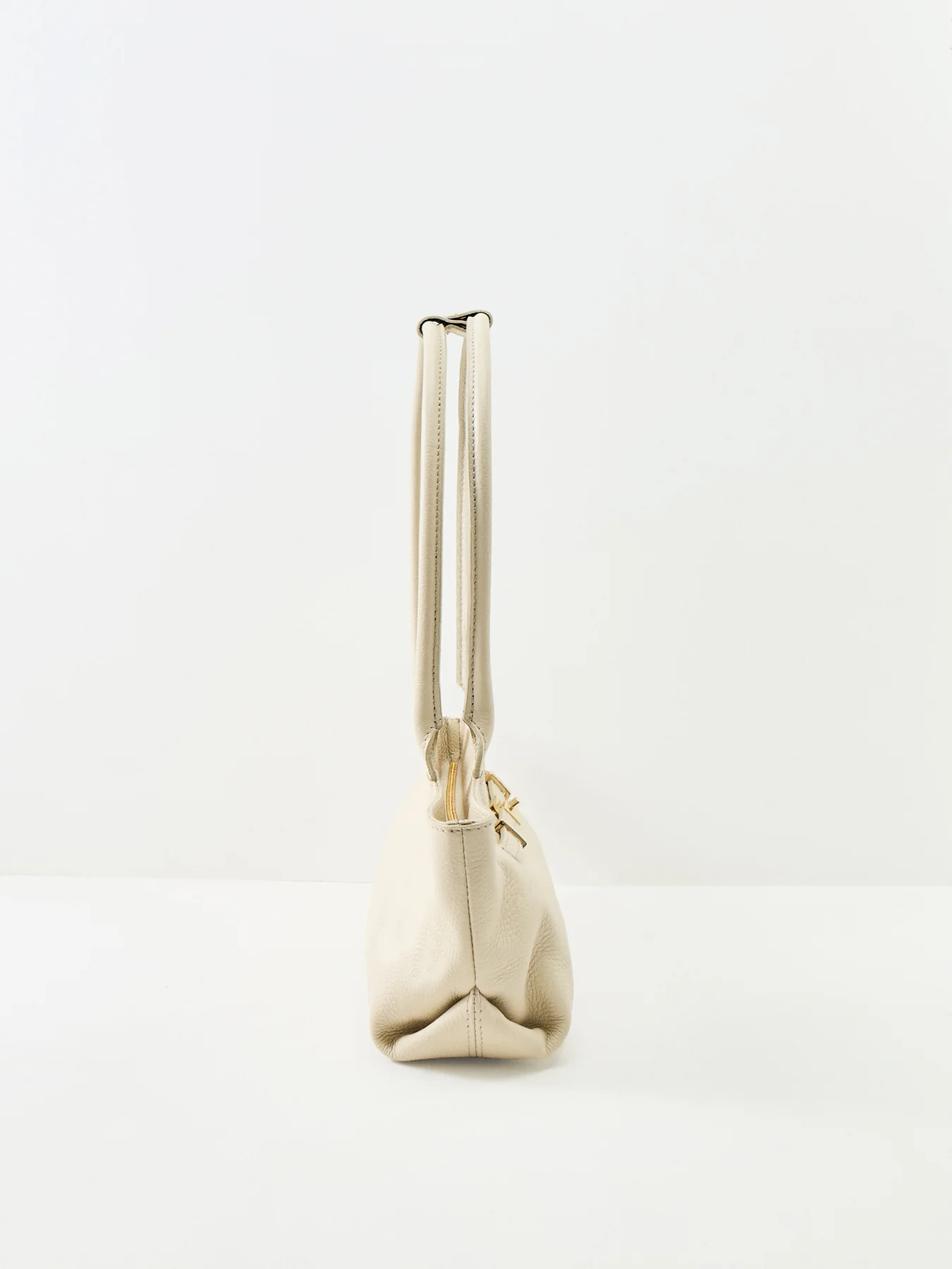 Bacil Long Handle Suede Bag Cream - Image 4