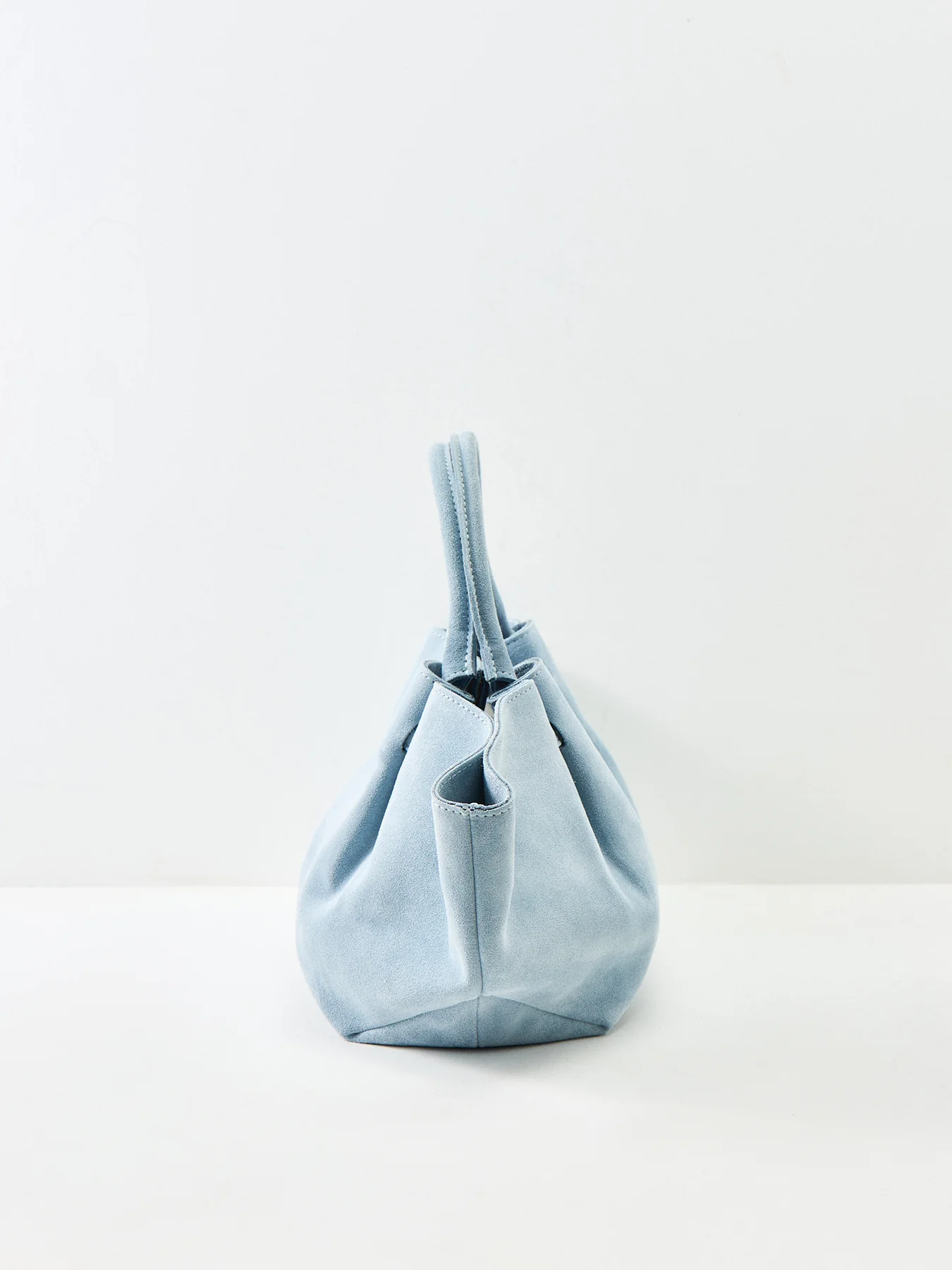 Feny Suede Top Handle Tote Bag Blue - Image 4