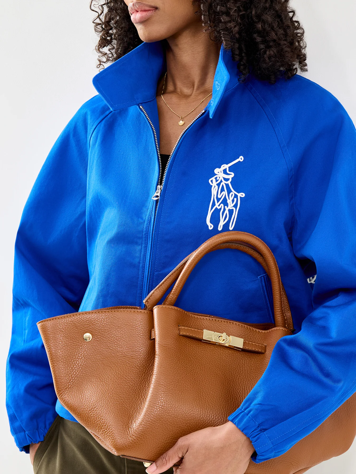 Feny Leather Top Handle Tote Bag Tan - Image 2