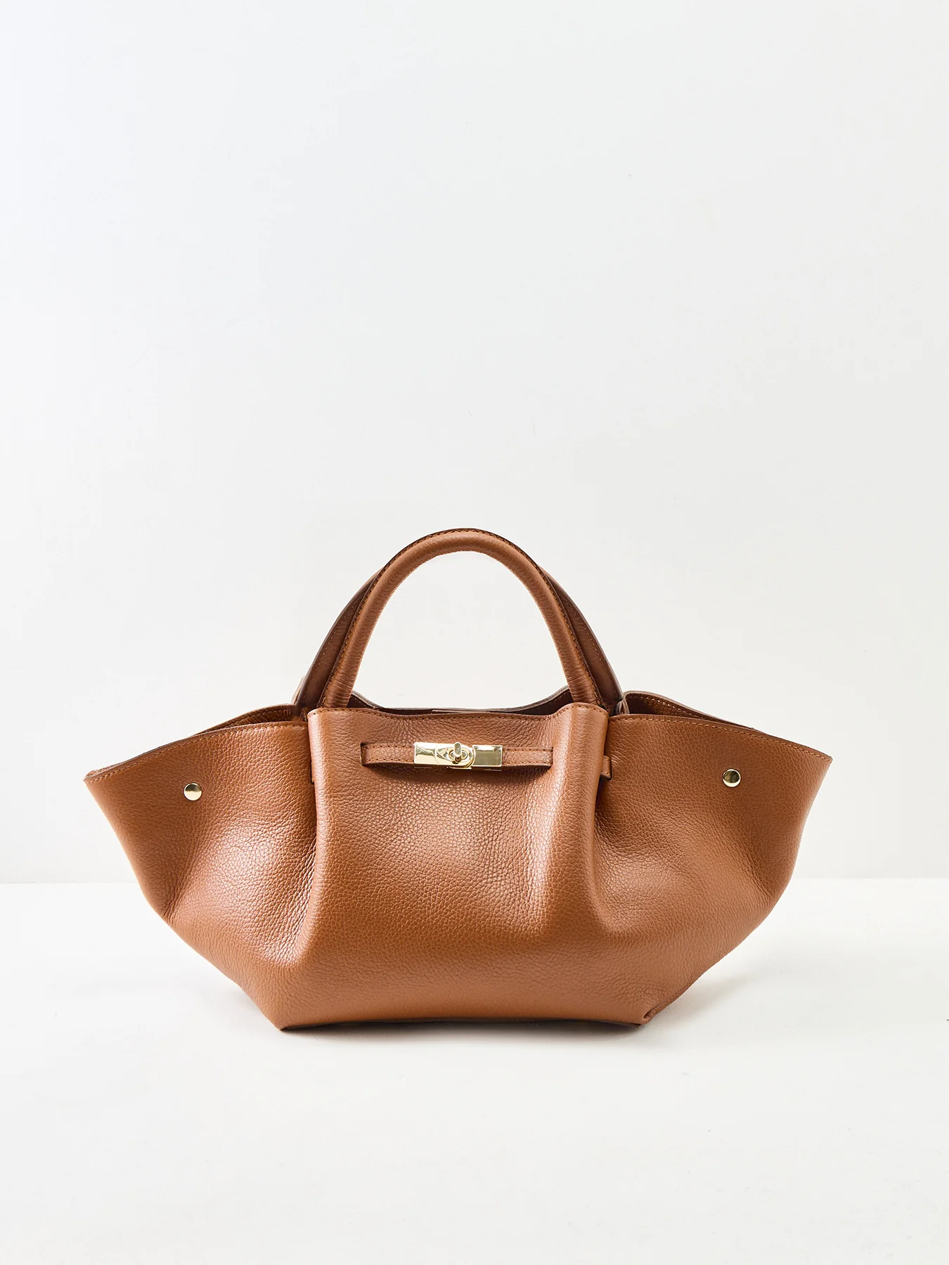 Feny Leather Top Handle Tote Bag Tan - Image 6