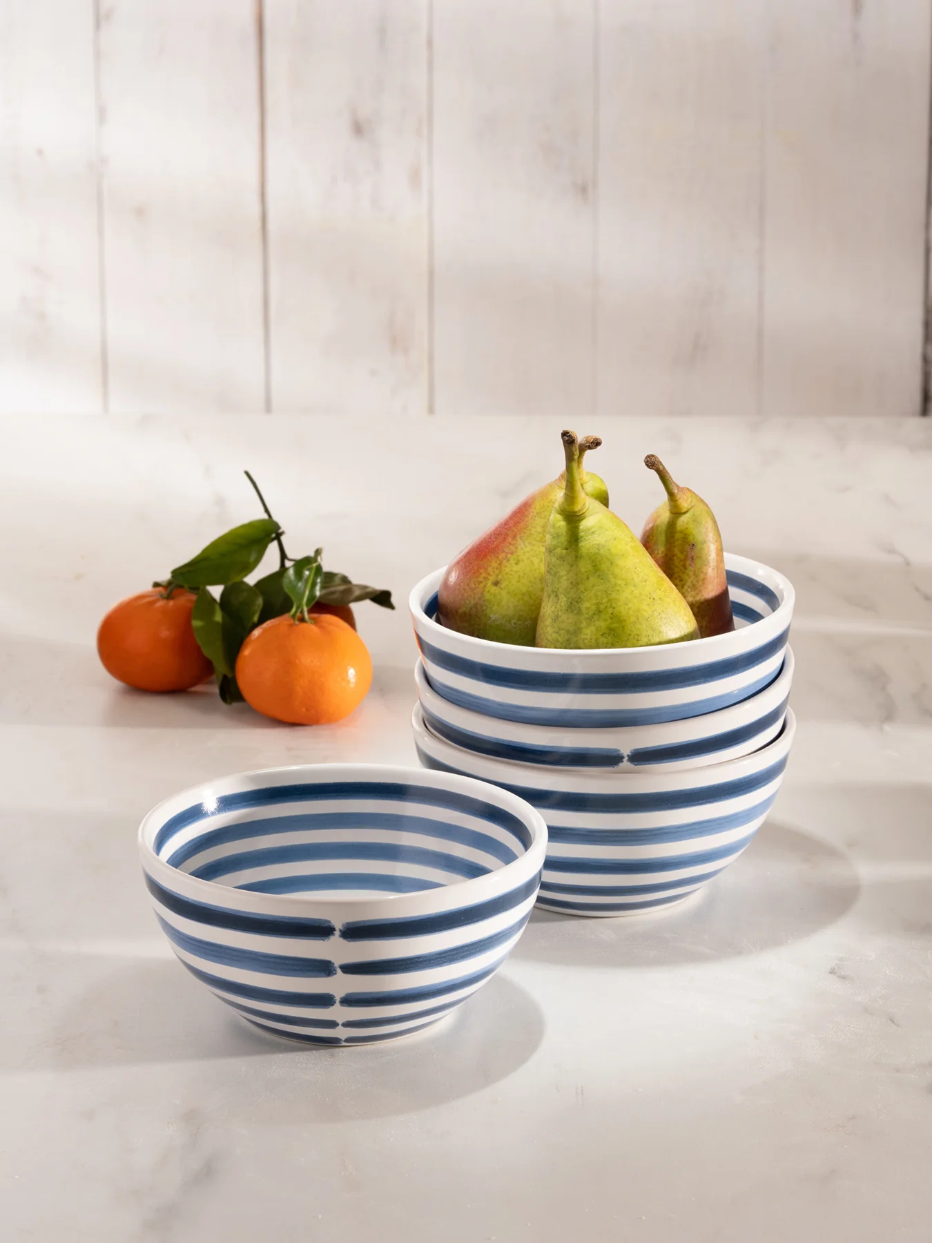 Striped Cereal Bowl Blue - Image 2
