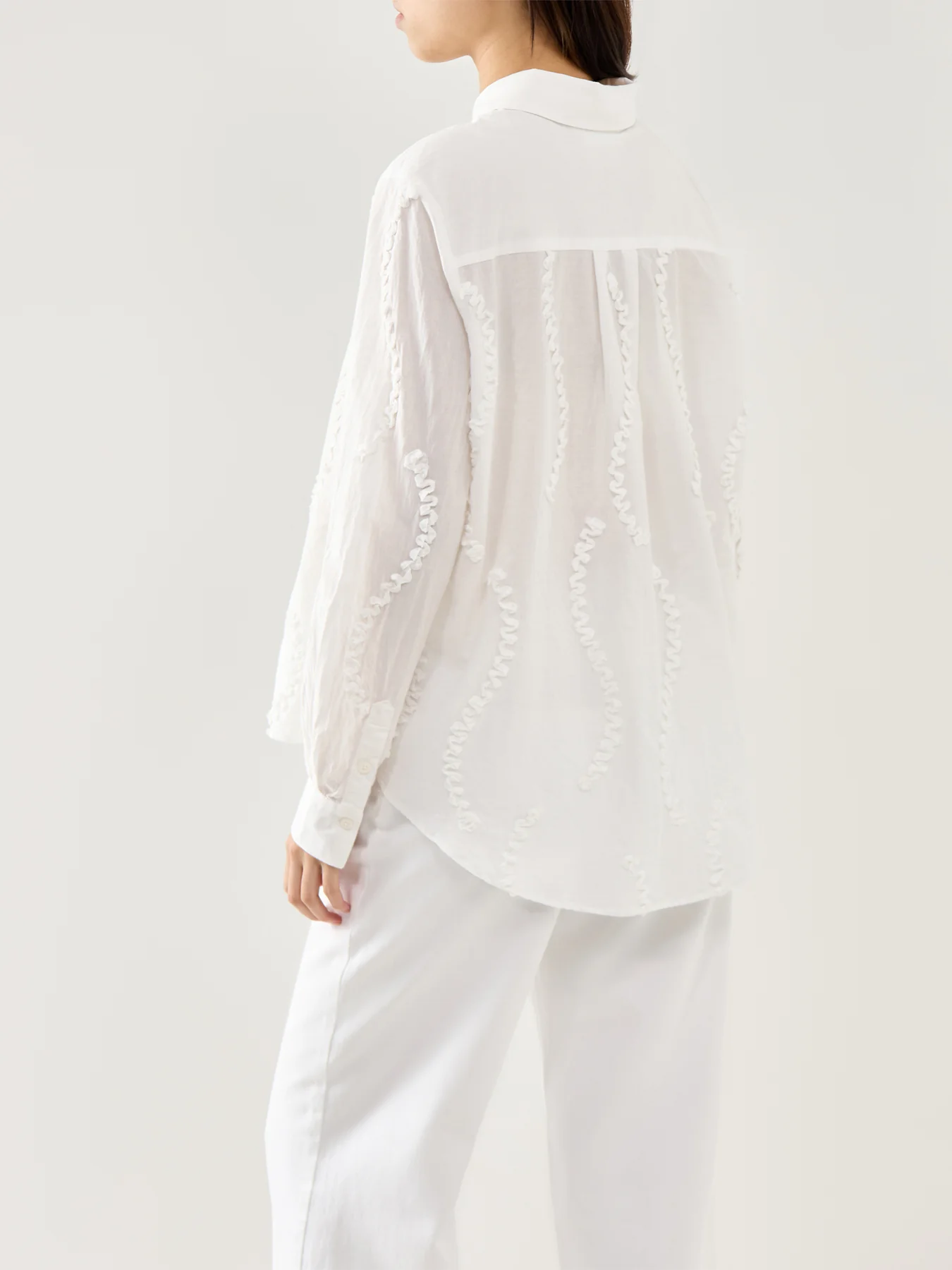 MaImma Embroidery Long Sleeve Shirt Jet Stream - Image 5
