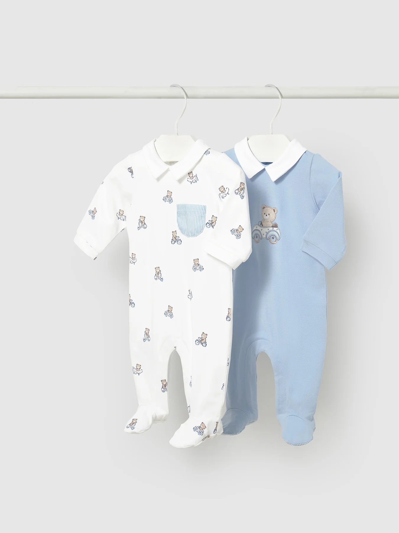 Baby Bear Bodysuit Set Blue - Image 2
