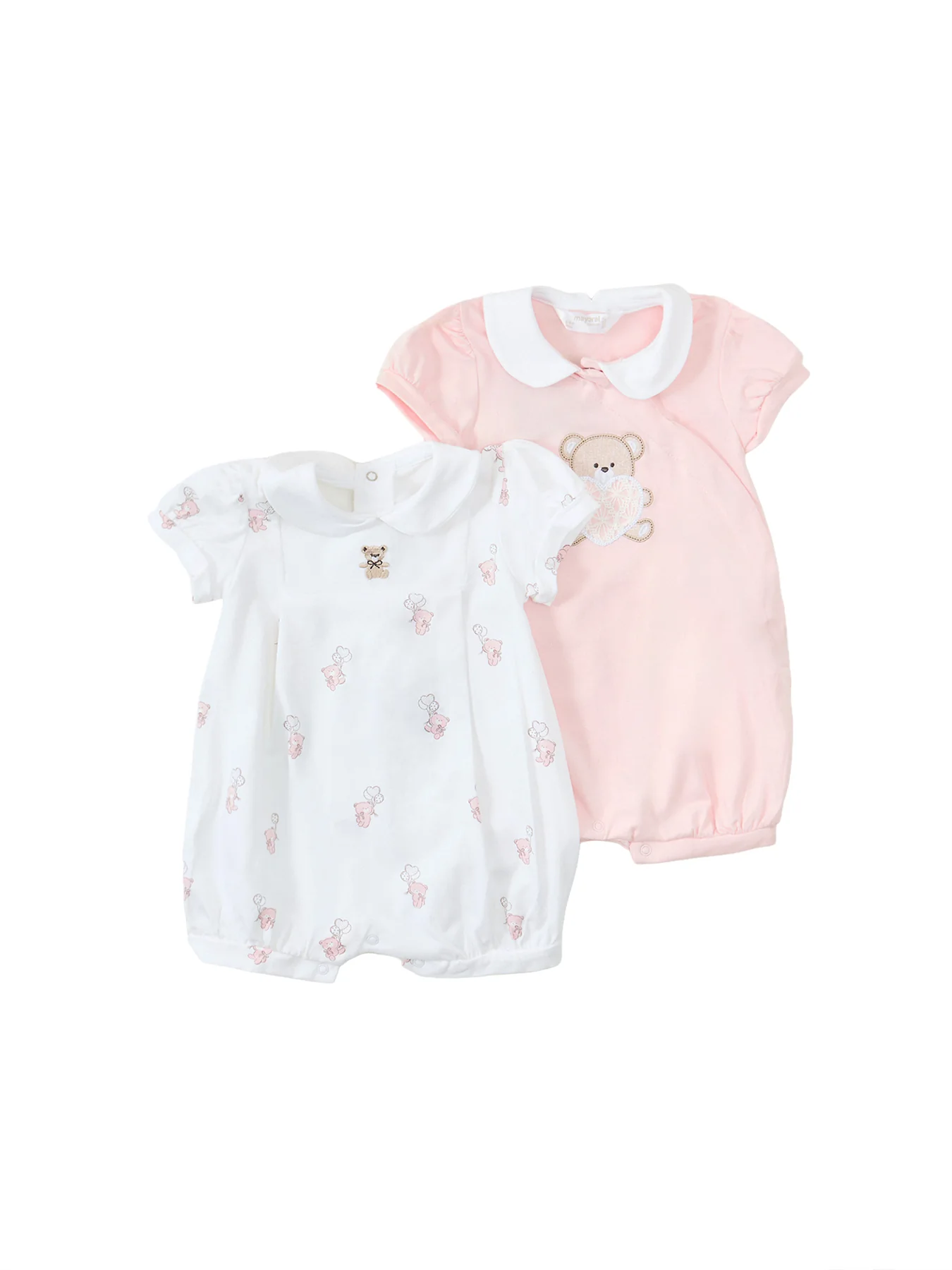 Baby Bear Short Sleeve Bodysuit Set Pink