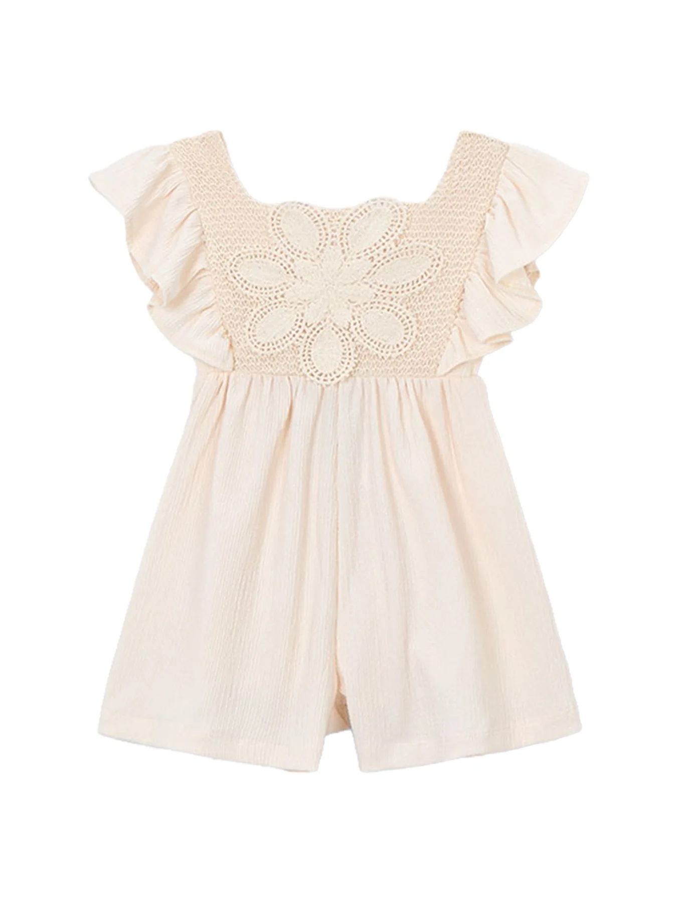 Kids’ Crochet Knit Jumpsuit White