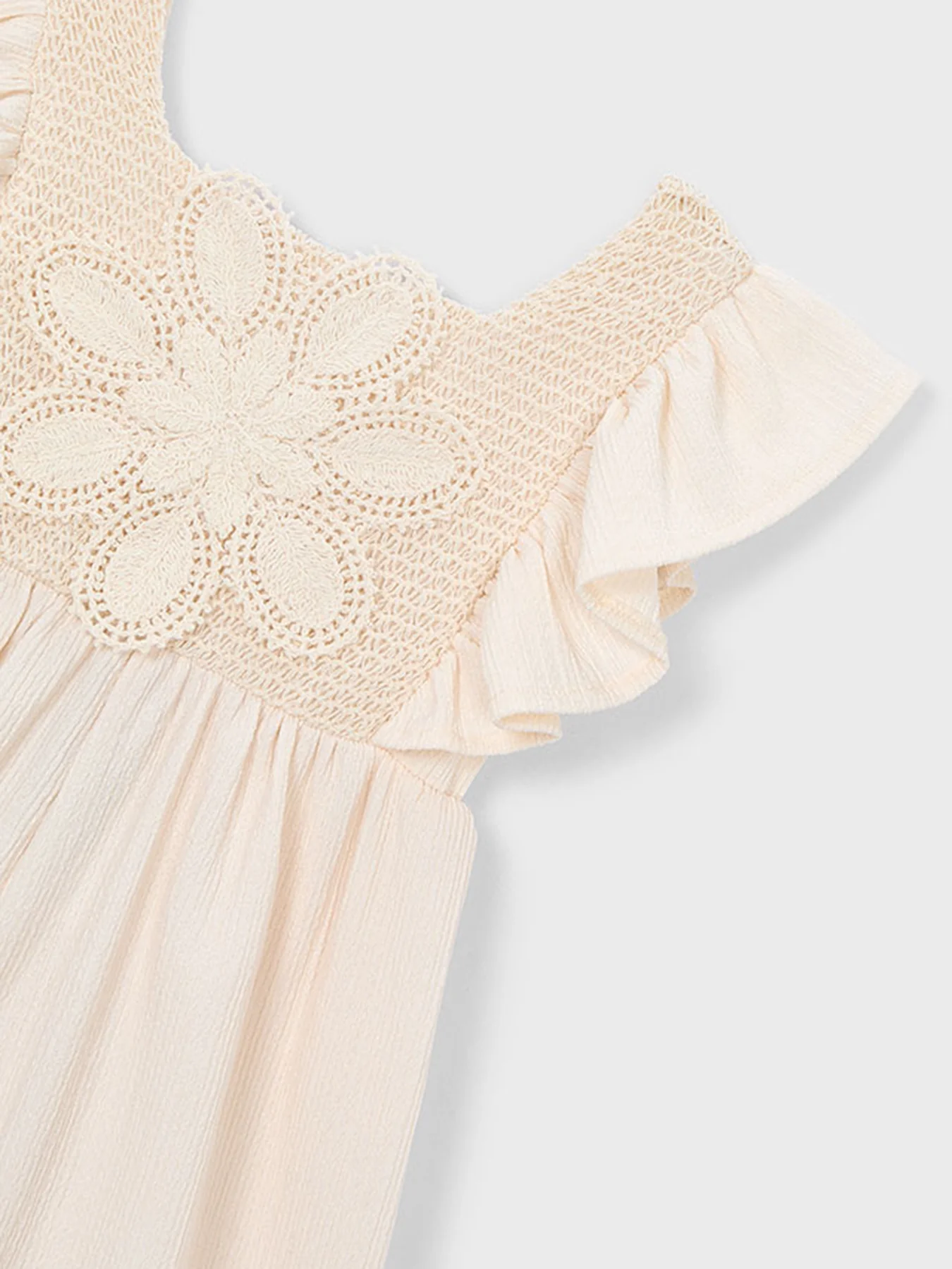 Kids’ Crochet Knit Jumpsuit White - Image 3