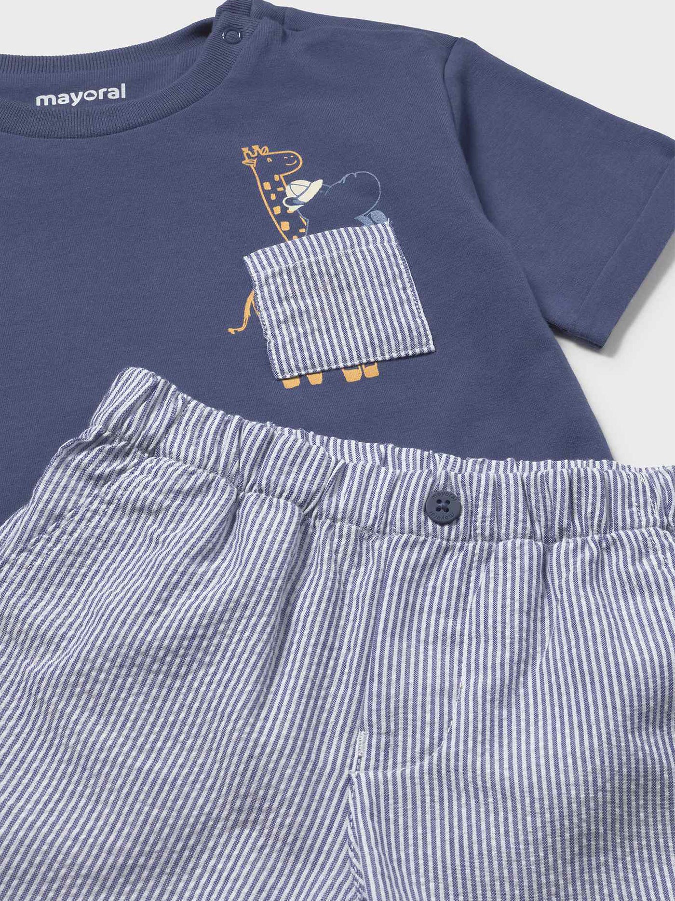 Baby Giraffe Bermuda Set Blue - Image 3